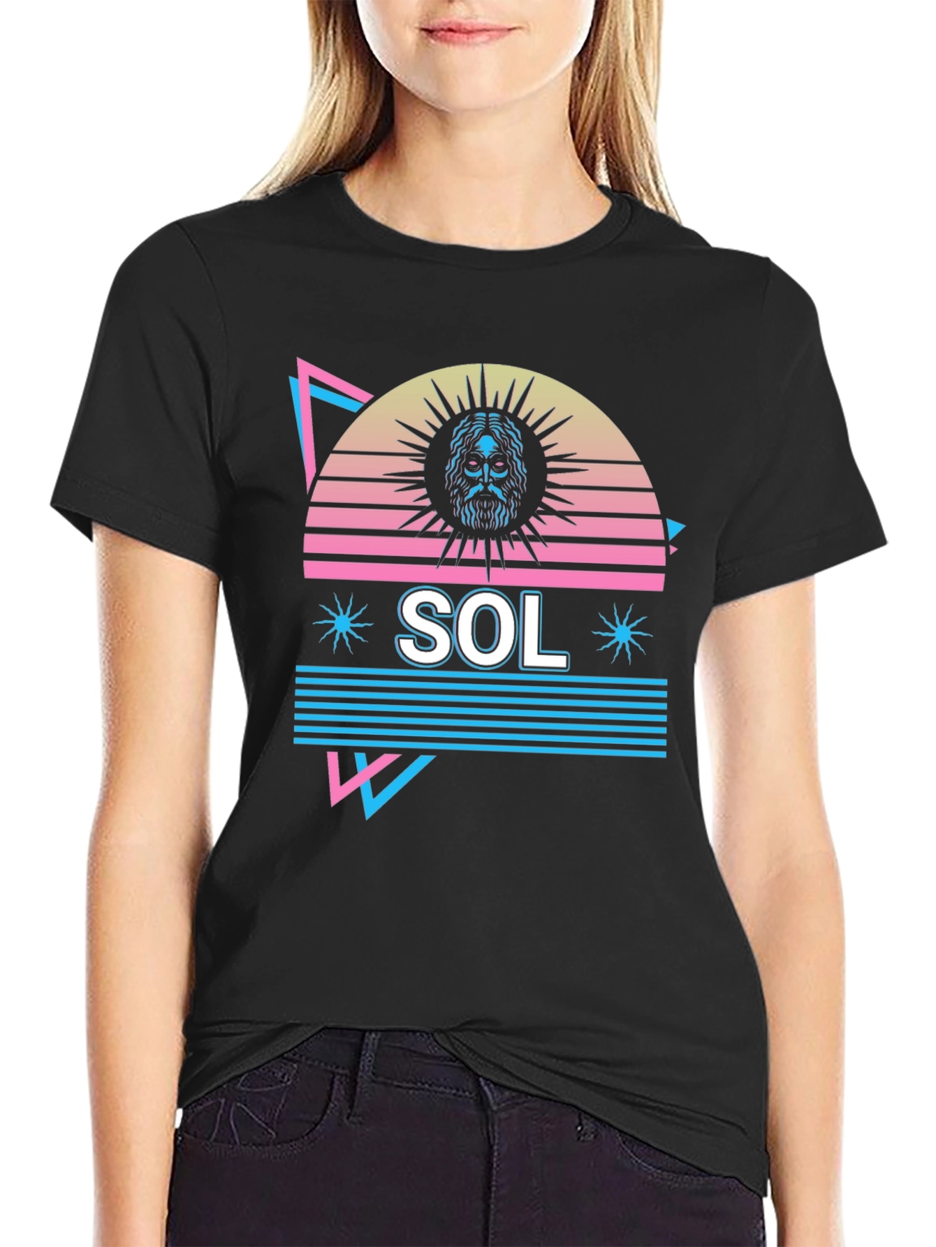 Retro SOL Graphic Tee - Black T-Shirt