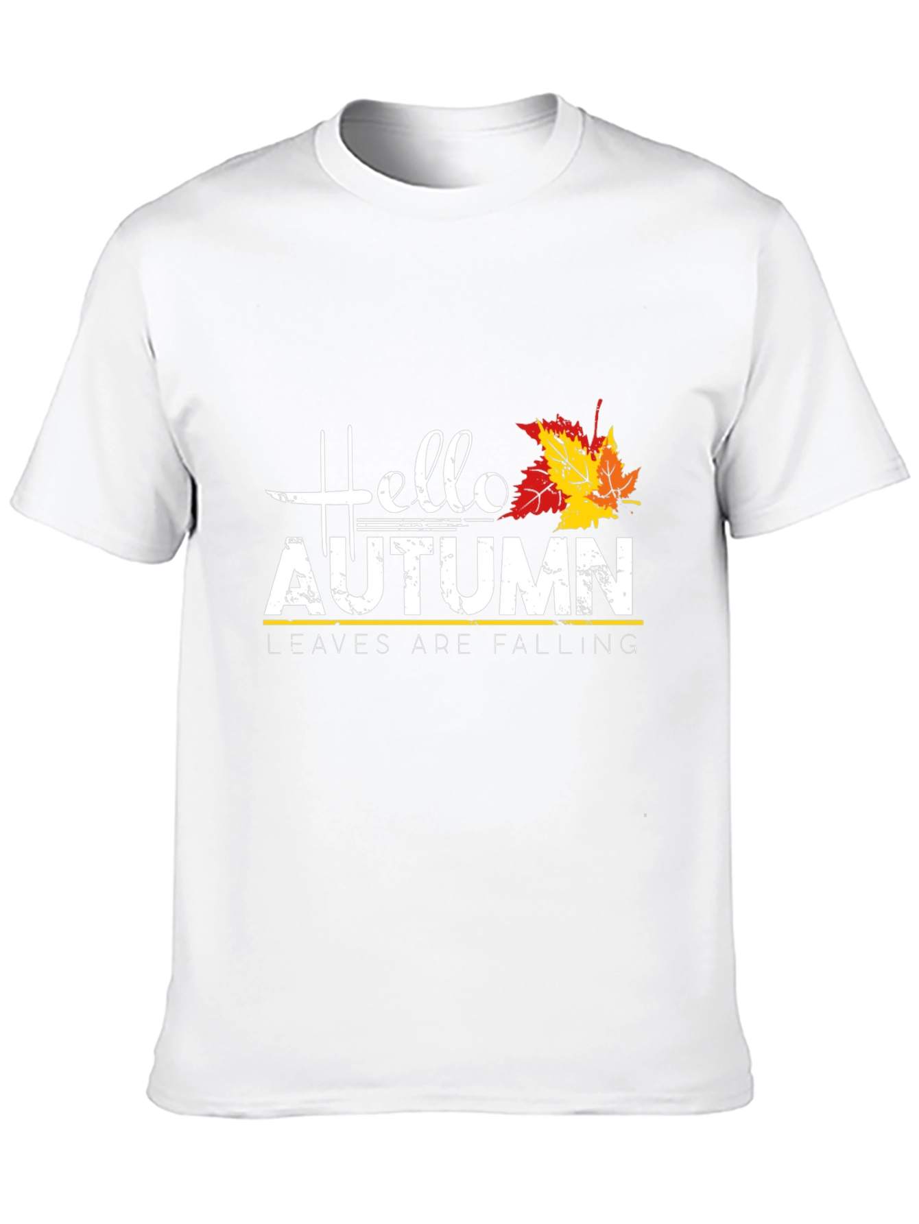 Hello Autumn T-Shirt - Fall Leaves Design