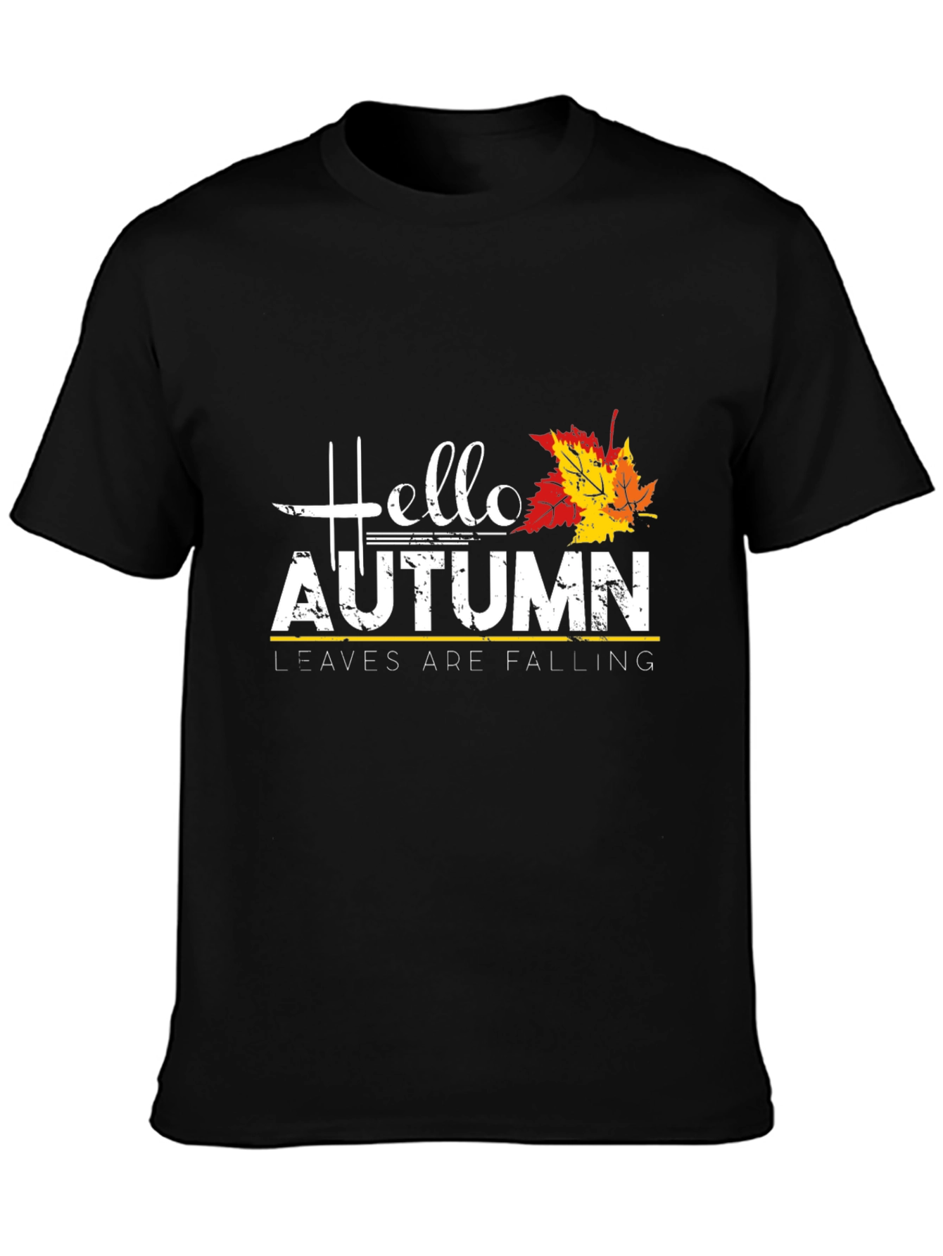 Hello Autumn T-Shirt - Fall Leaves Design