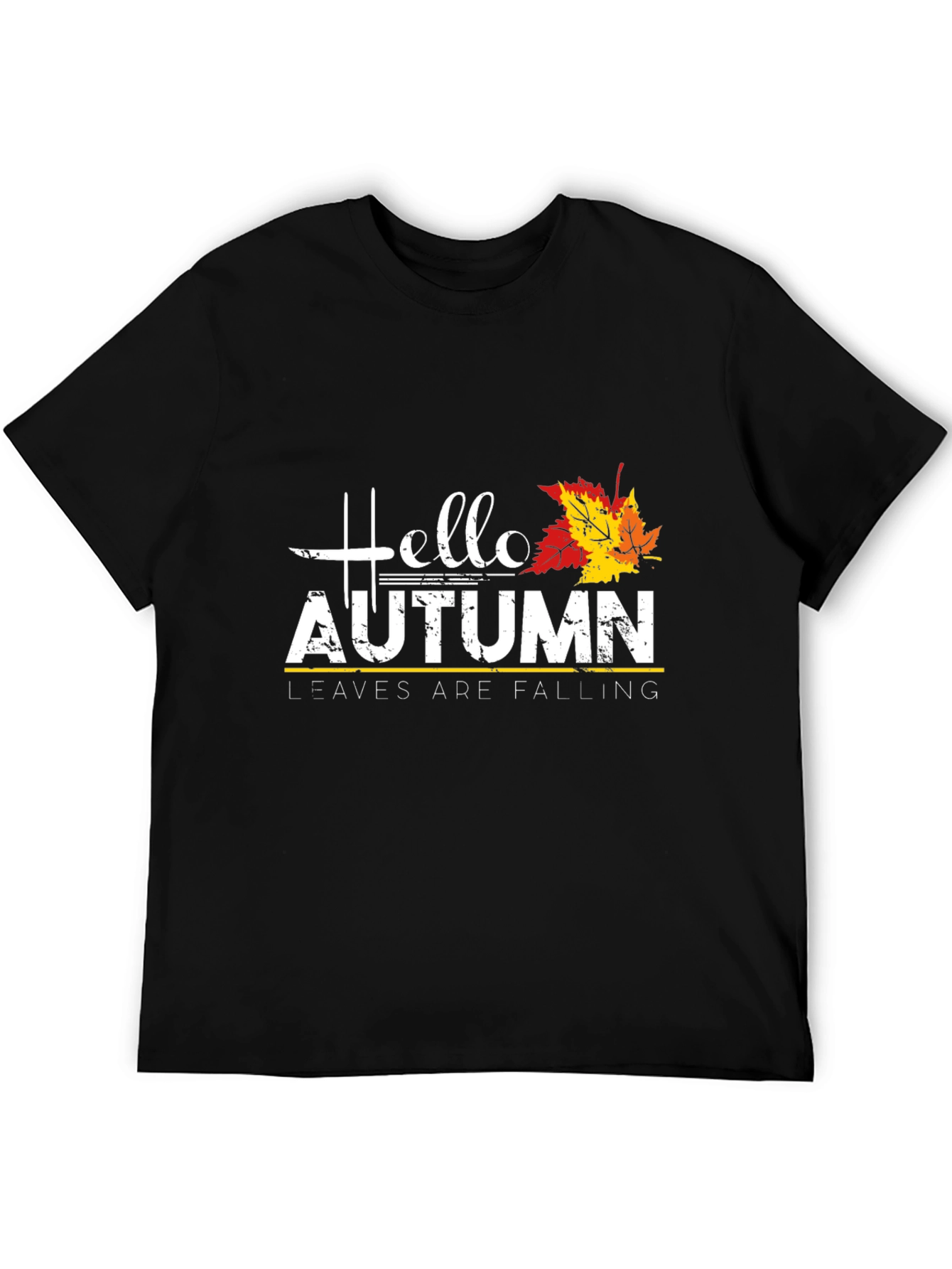 Hello Autumn T-Shirt - Fall Leaves Design