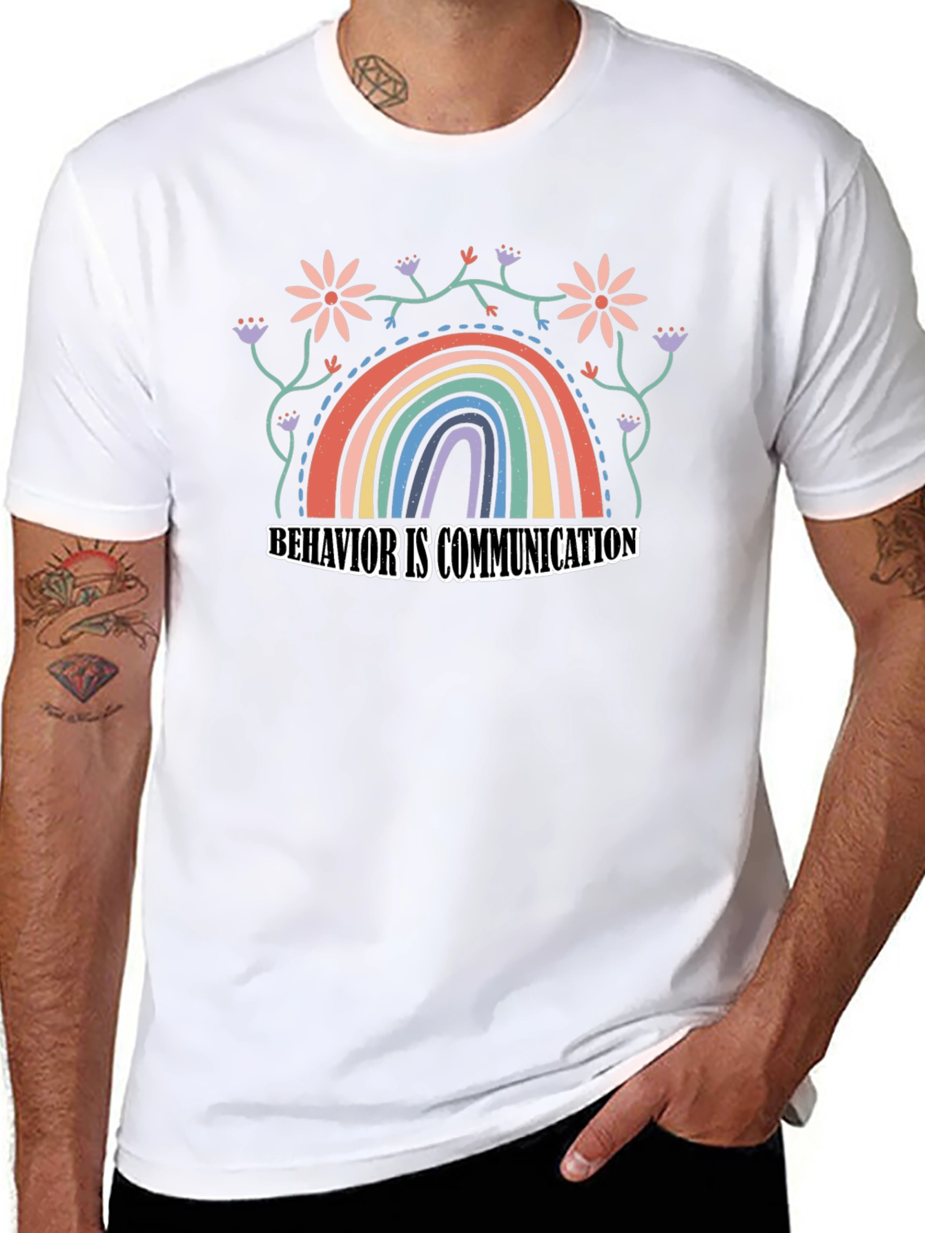 Behavior is Communication Rainbow Graphic Tee