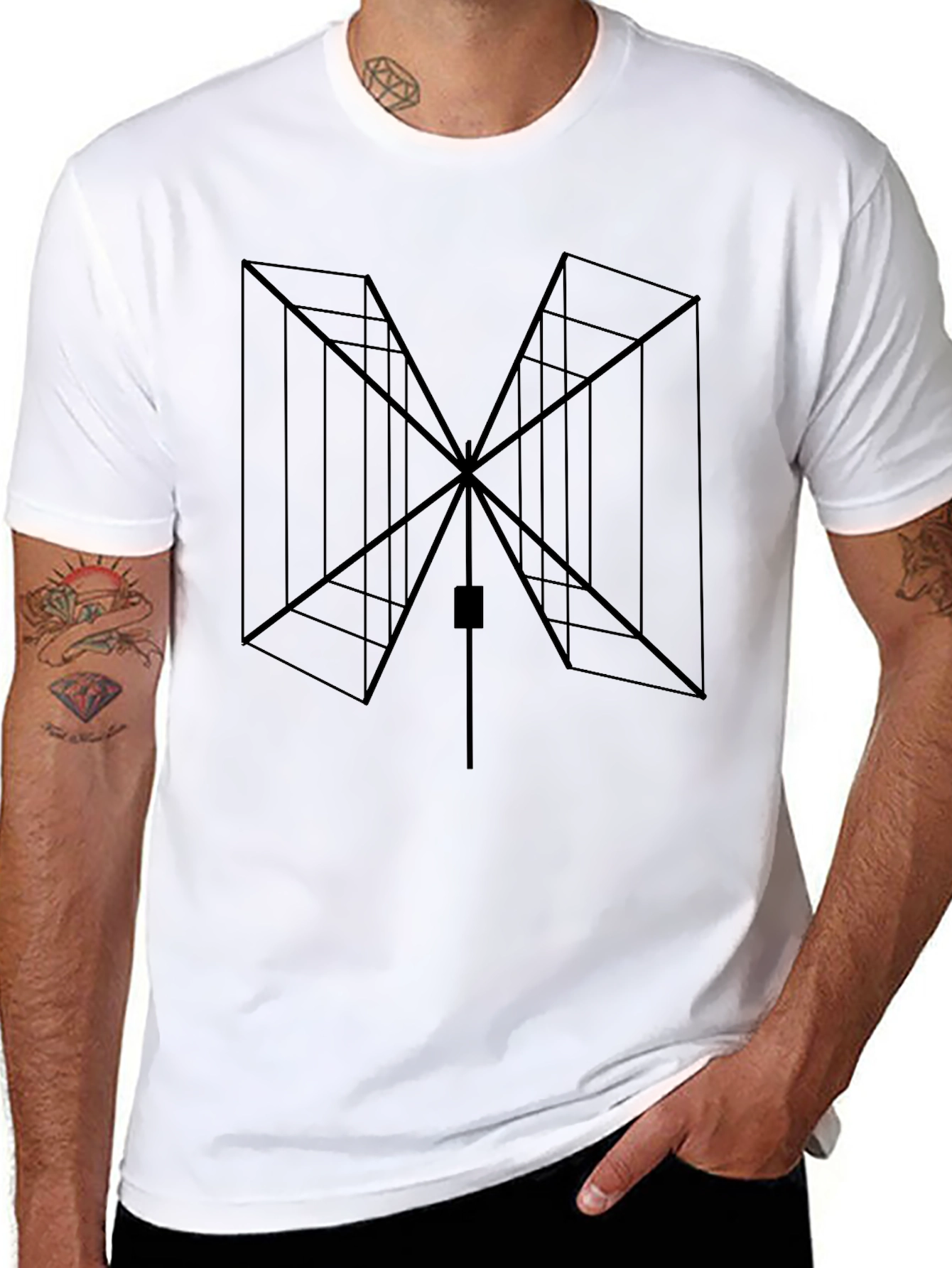 Geometric Black Graphic Tee - Modern Style