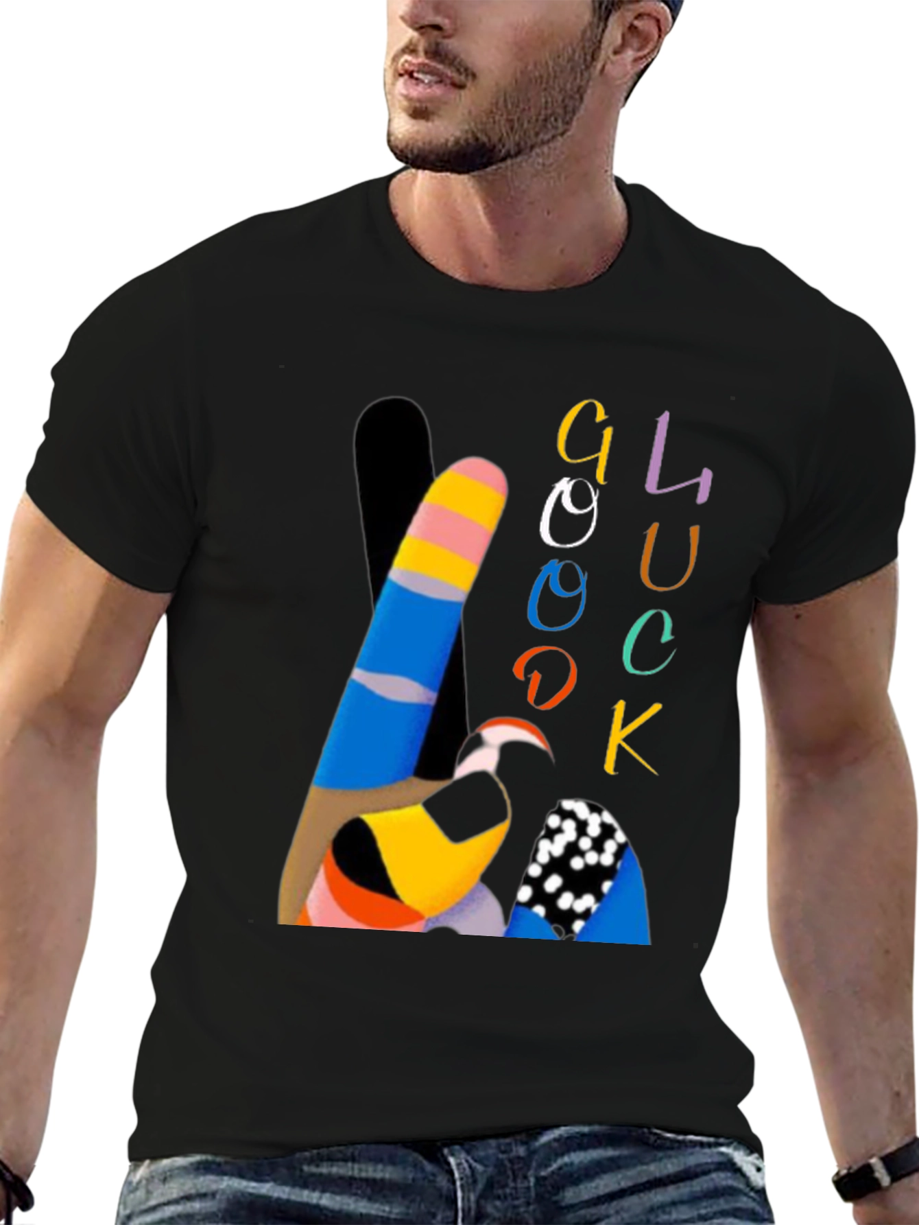 Good Luck Graphic Tee - Trendy Casual Wear