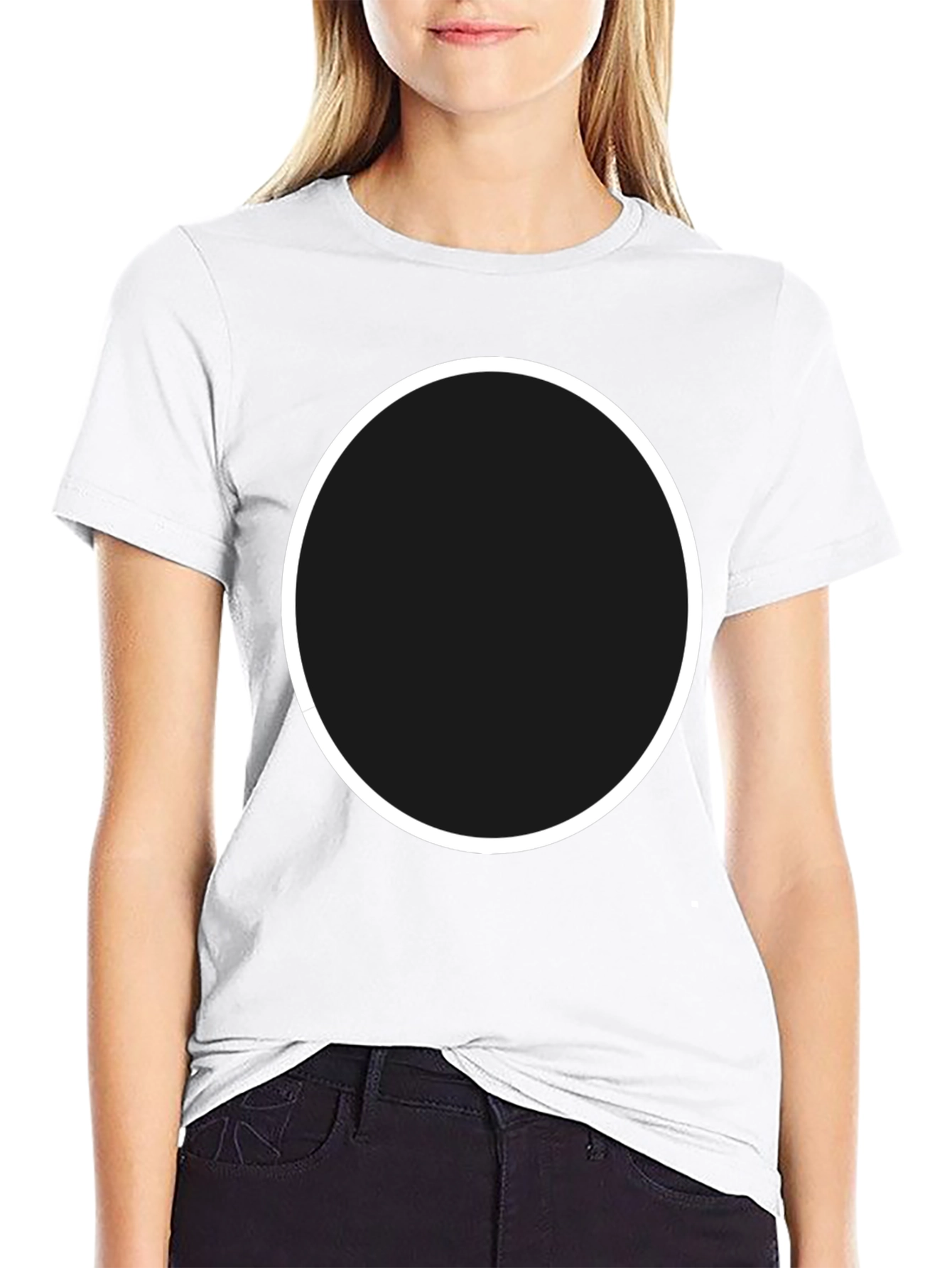 Minimalist Black Tee with Circle Design