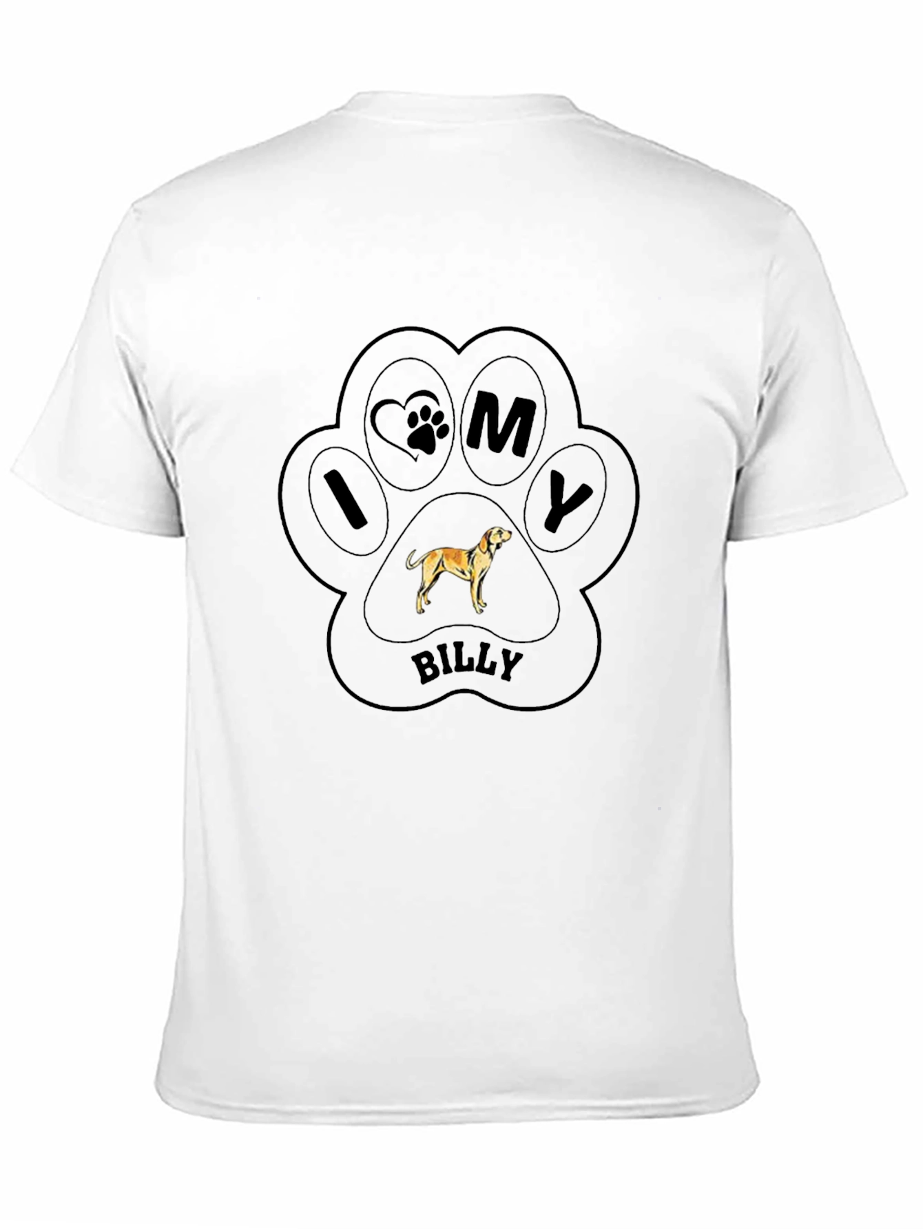 I Love My Billy Dog Paw Print T-Shirt