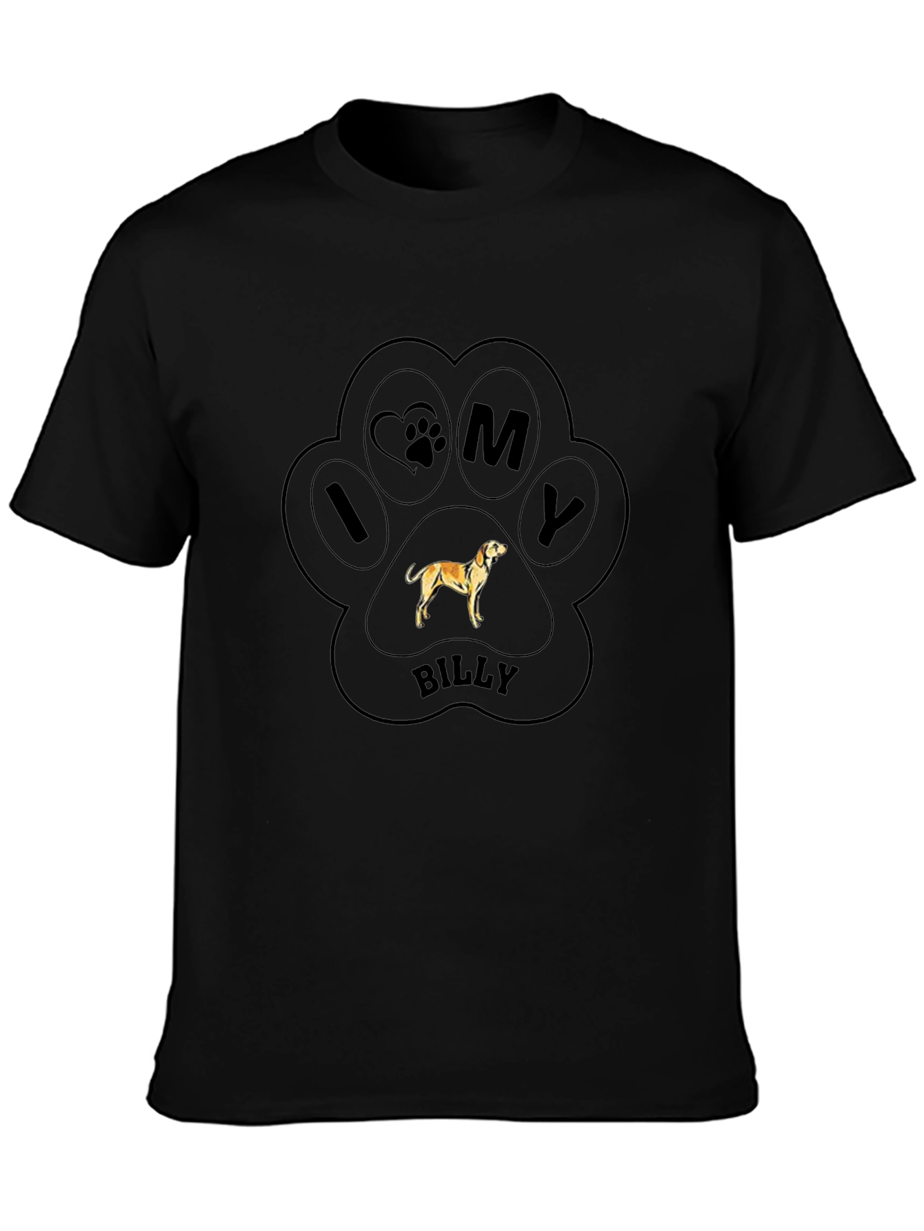 I Love My Billy Dog Paw Print T-Shirt