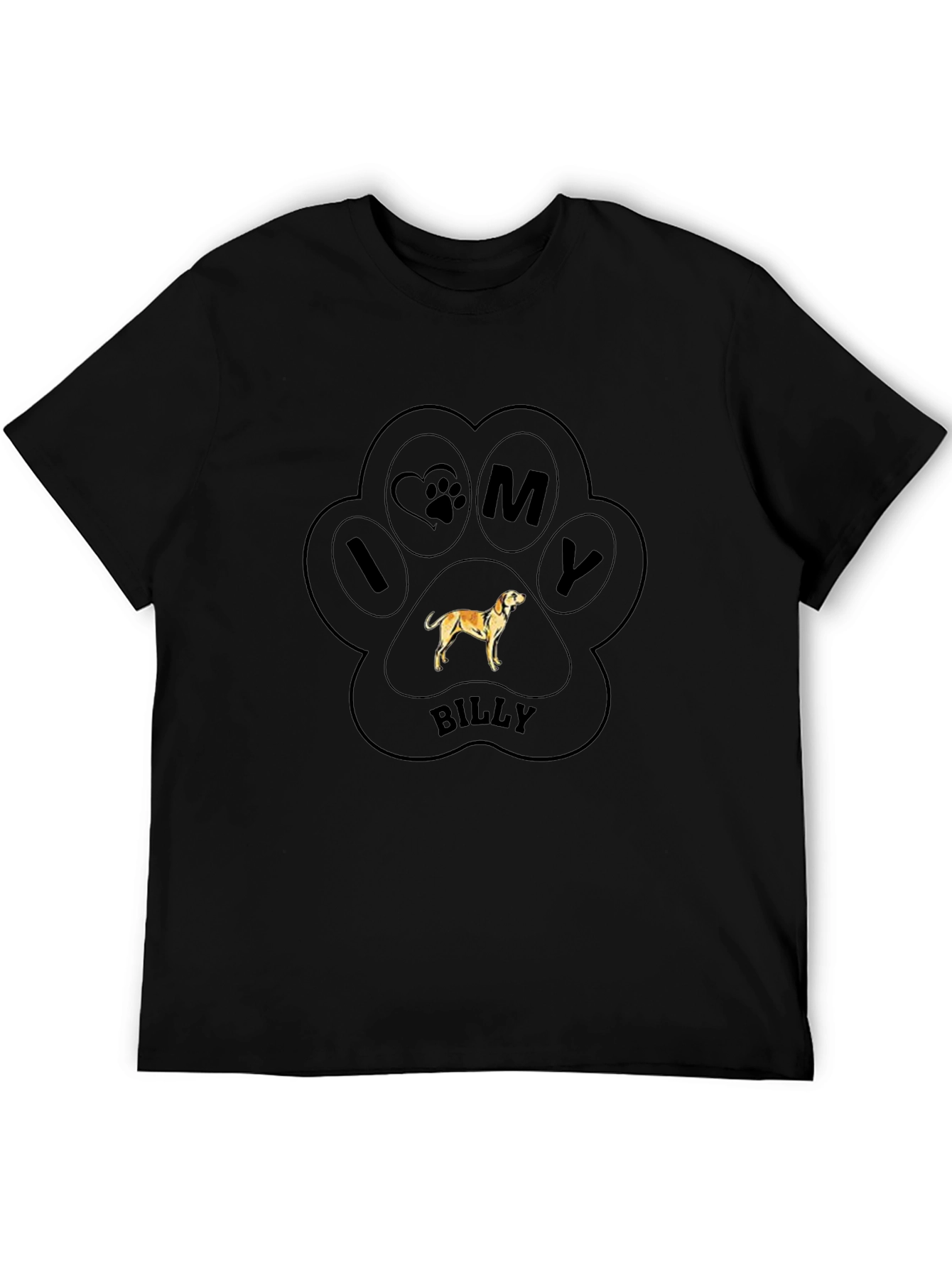 I Love My Billy Dog Paw Print T-Shirt