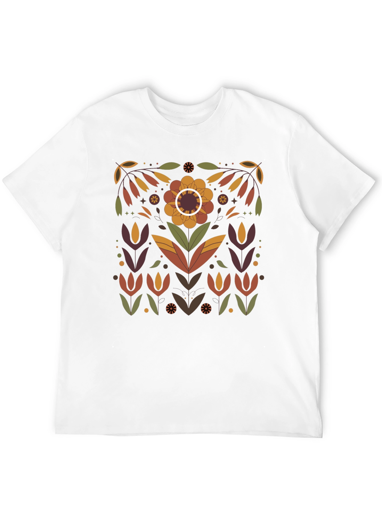 Floral Graphic Print Black T-Shirt