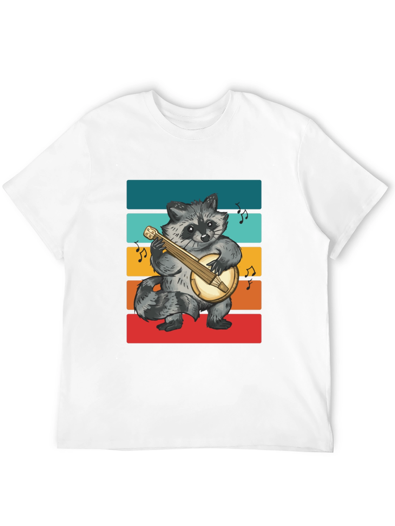Raccoon Banjo Player T-Shirt - Black