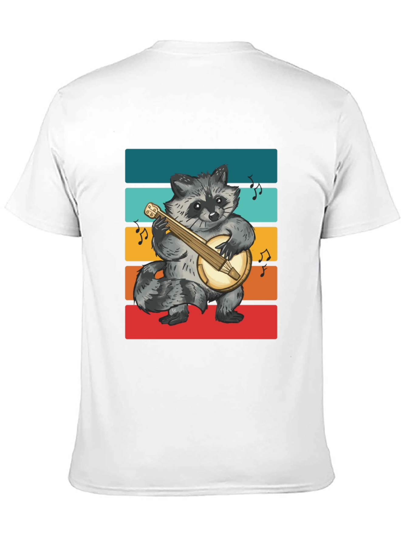Raccoon Banjo Player T-Shirt - Black