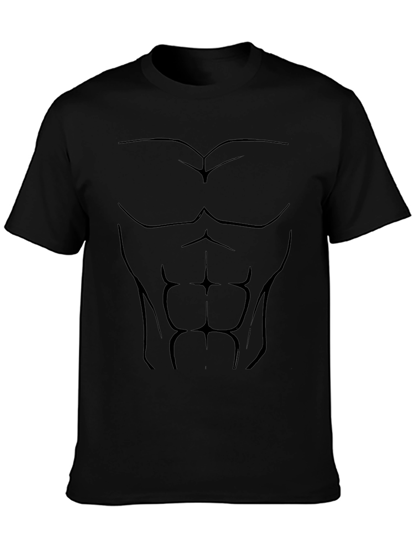 Muscle Print Mens Black Short Sleeve T-Shirt