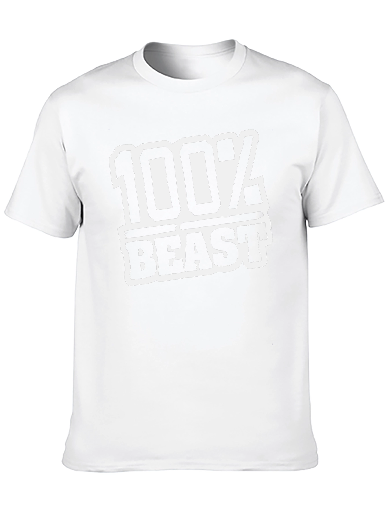 100% Beast Black Graphic Tee - Gym Motivation