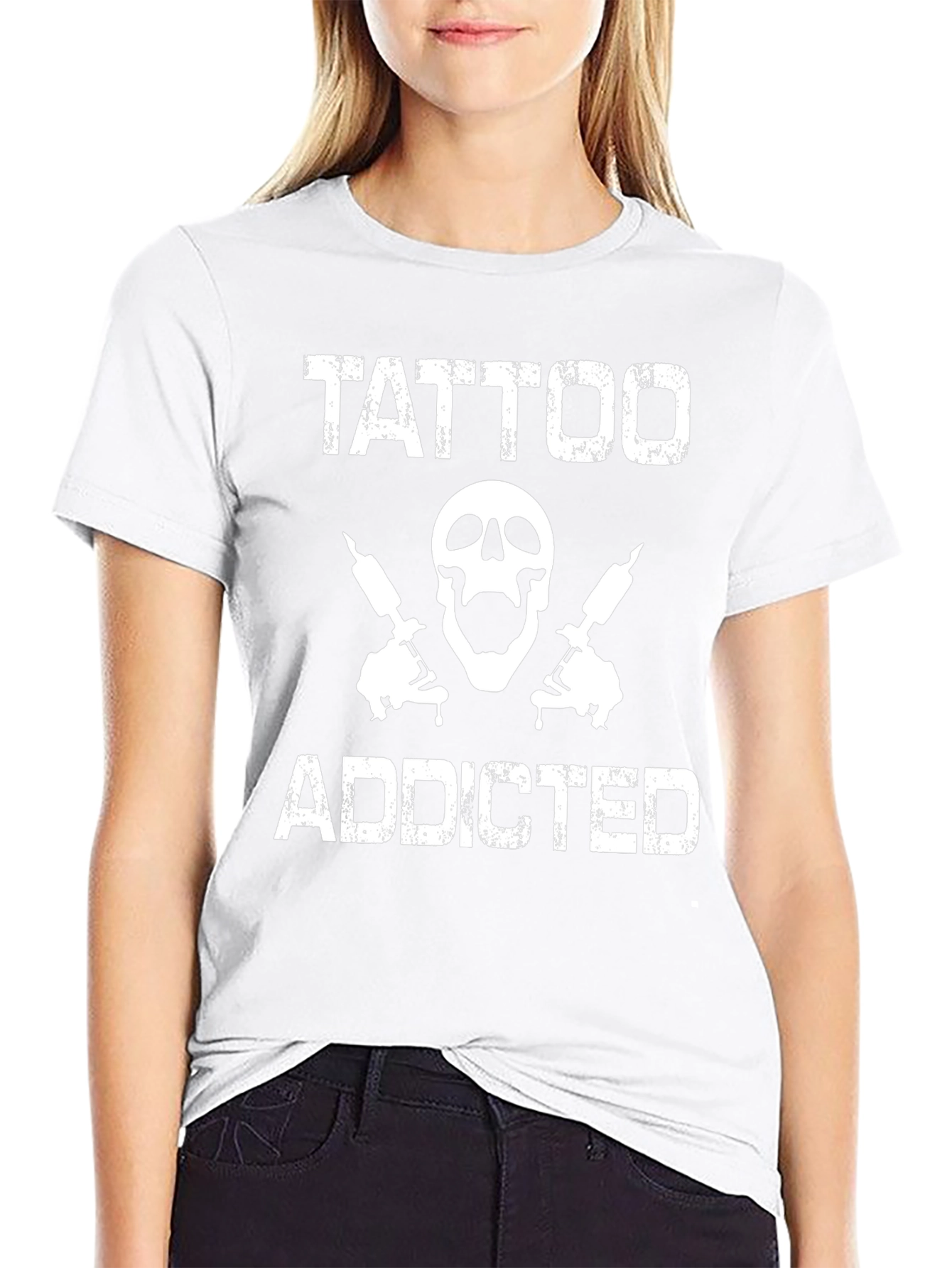 Tattoo Addicted T-Shirt - Skull & Tattoo Guns