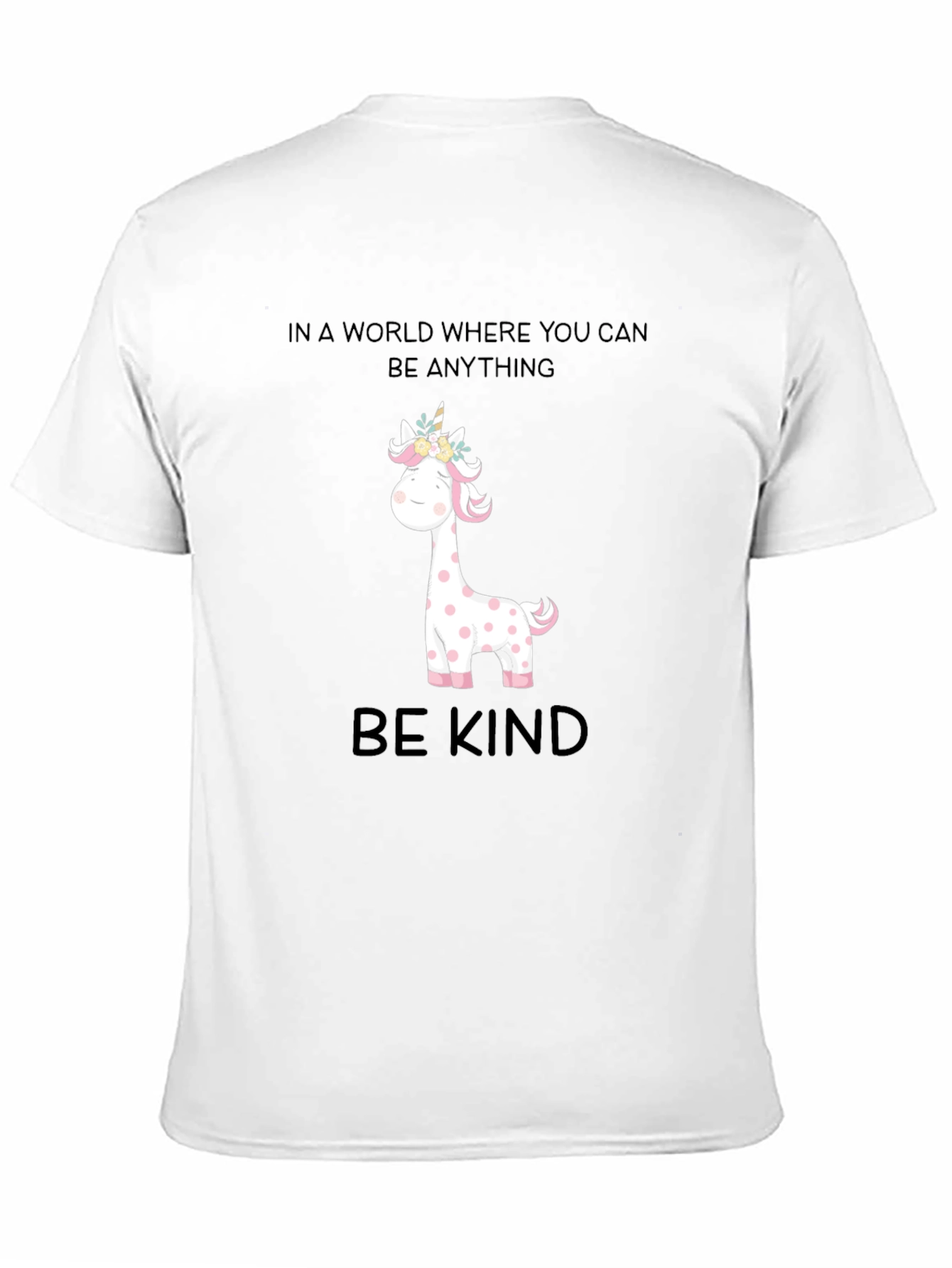 Be Kind Giraffe Unicorn Black Tee