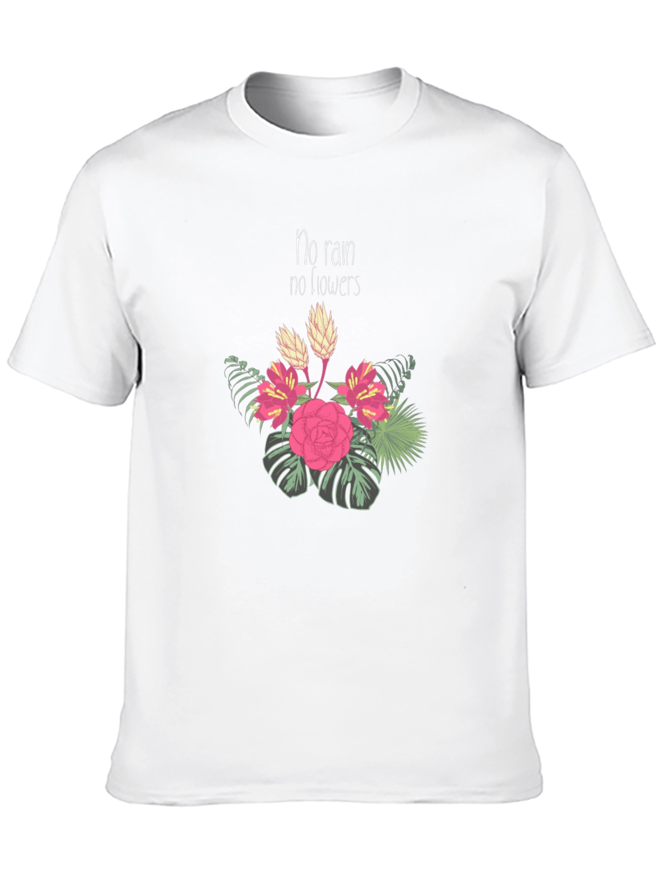 No Rain No Flowers Black Graphic T-Shirt