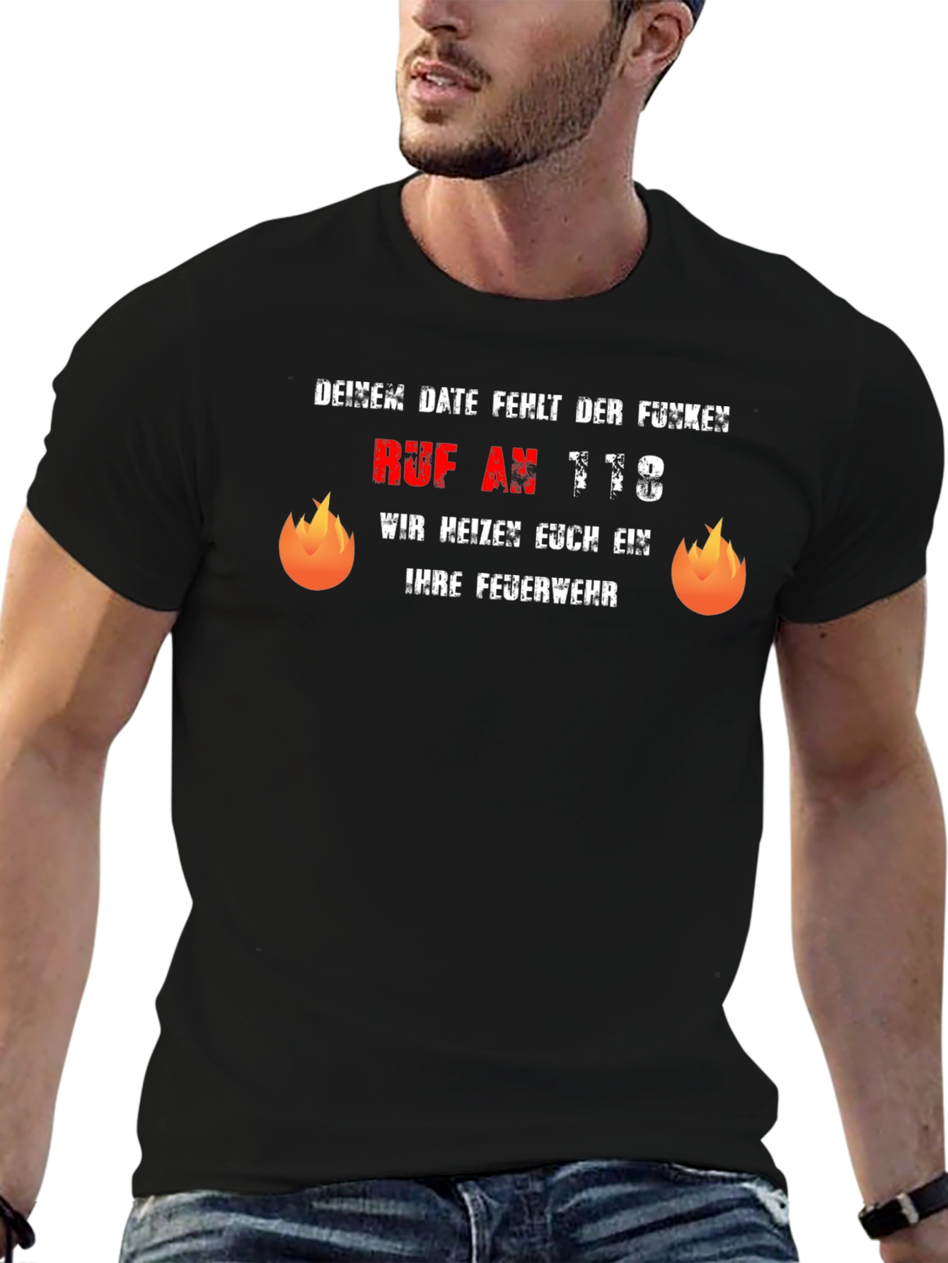 Funny German Firefighter T-Shirt - Dein Date Funken