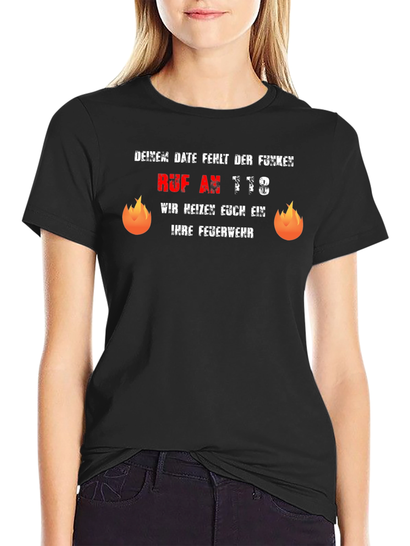 Funny German Firefighter T-Shirt - Dein Date Funken
