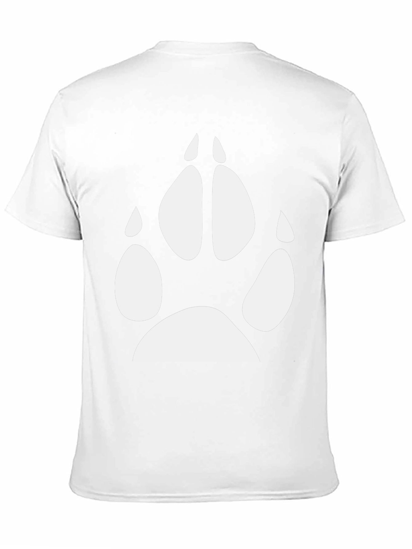 Mens Black T-Shirt with White Paw Print Design