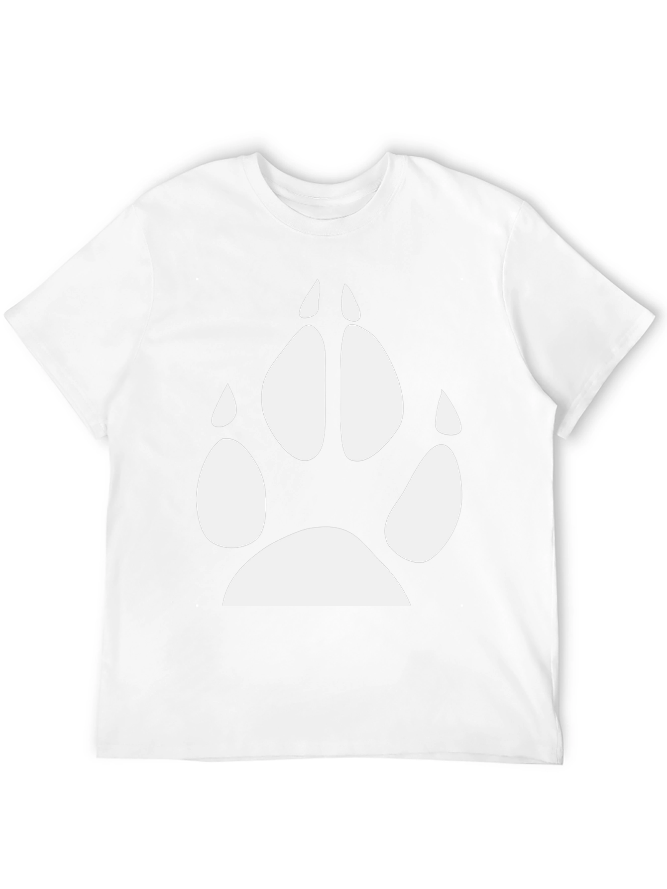 Mens Black T-Shirt with White Paw Print Design
