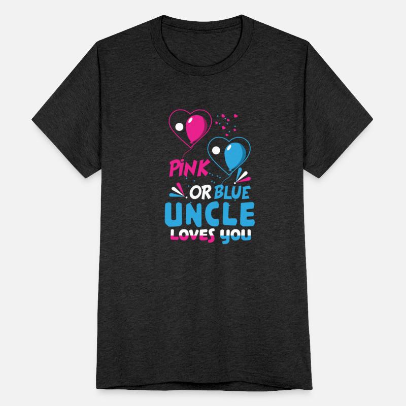 Baby Pink Blue Uncle Loves You Gender Reveal