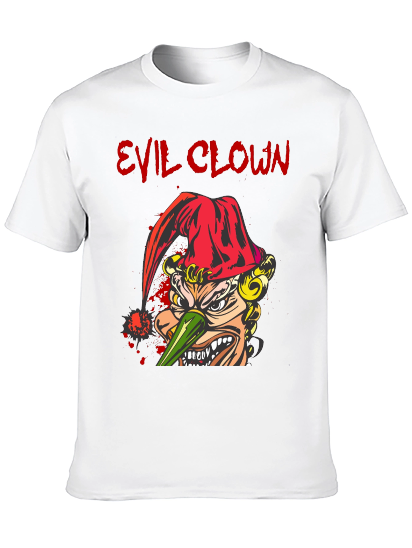Evil Clown Graphic Print Black T-Shirt
