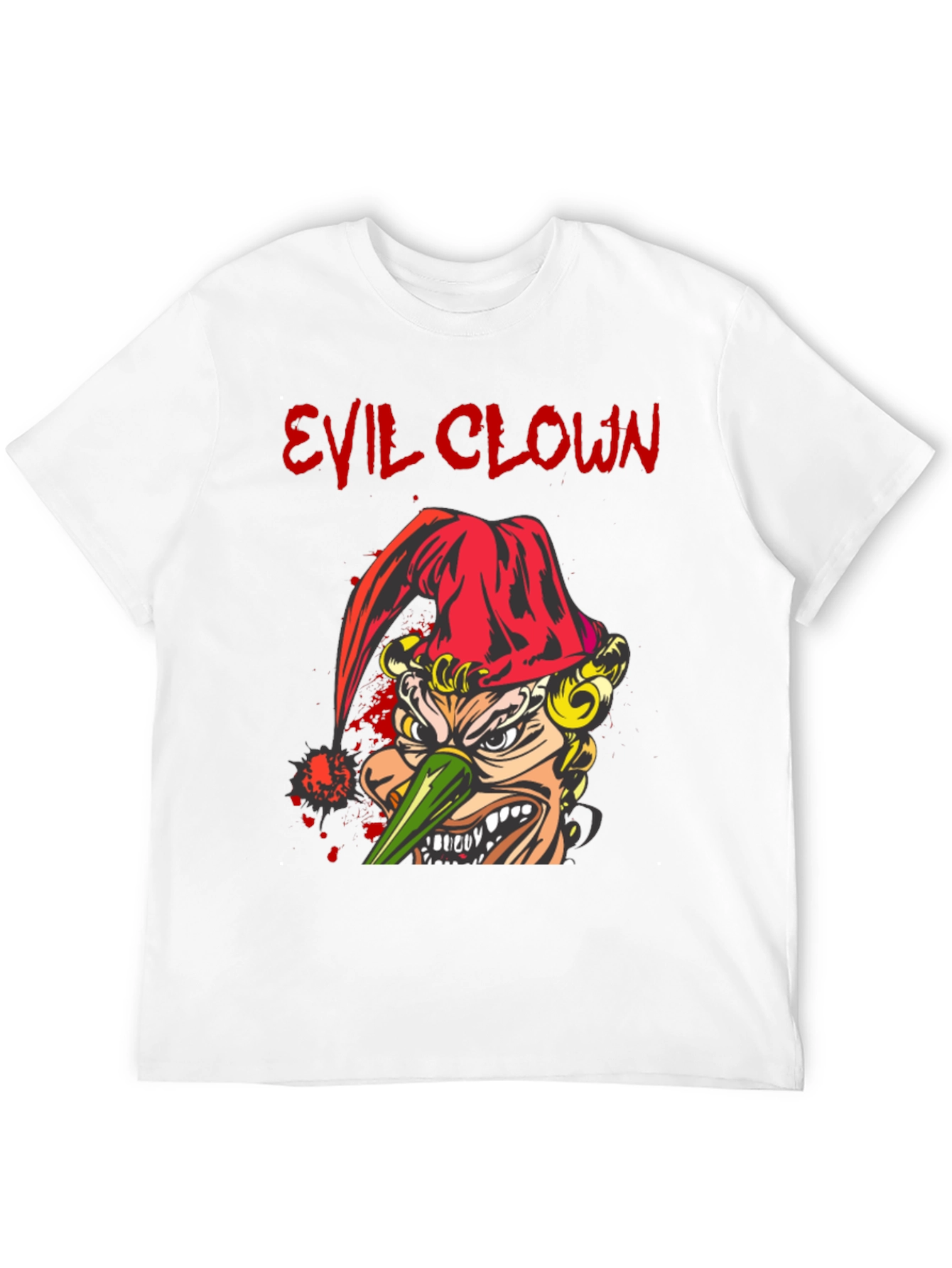 Evil Clown Graphic Print Black T-Shirt