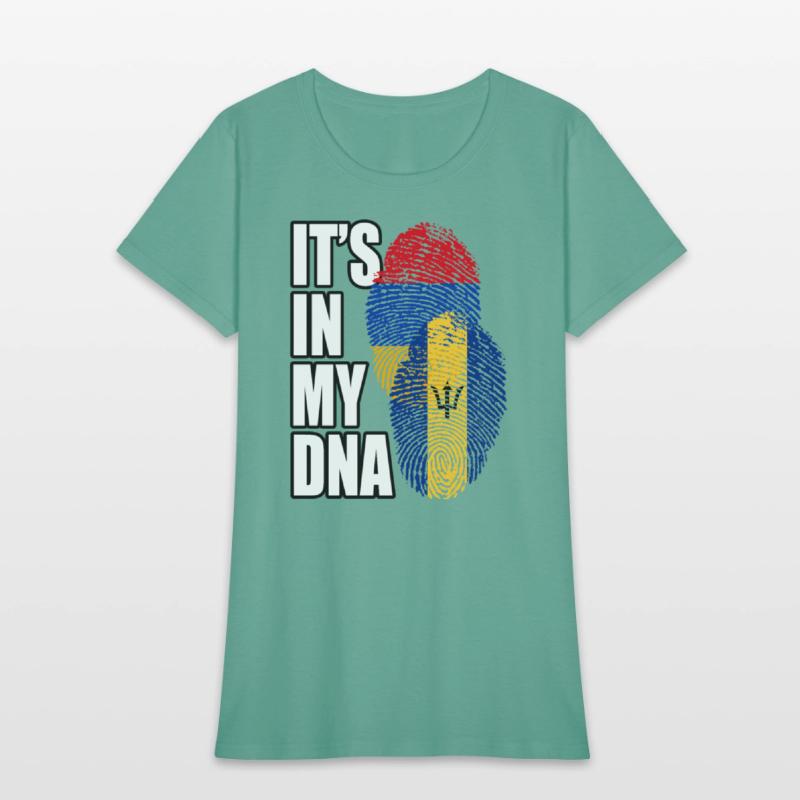 Barbadian And Armenian Mix Heritage DNA Flag