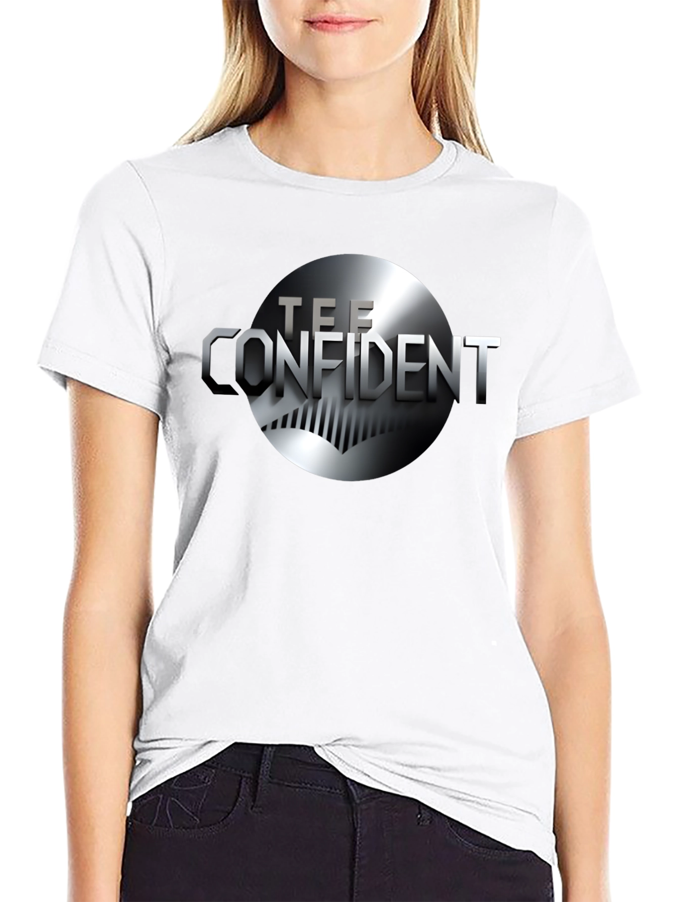 Tee Confident Black Graphic T-Shirt - Modern Design