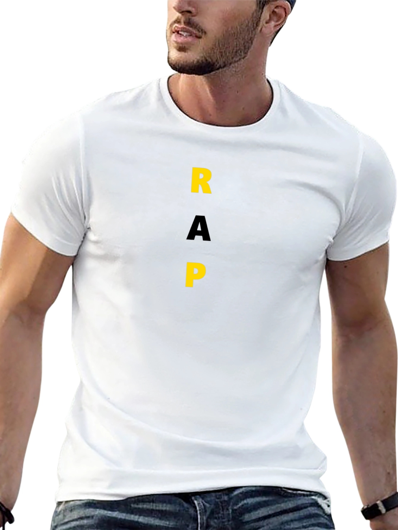 Bold RAP Graphic Tee - Stylish Black T-Shirt