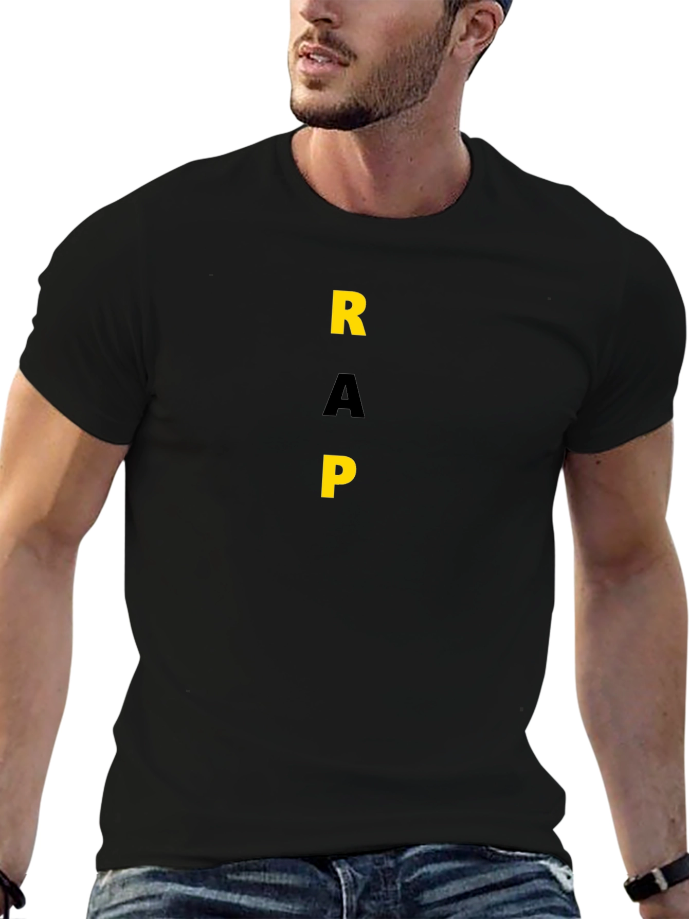 Bold RAP Graphic Tee - Stylish Black T-Shirt