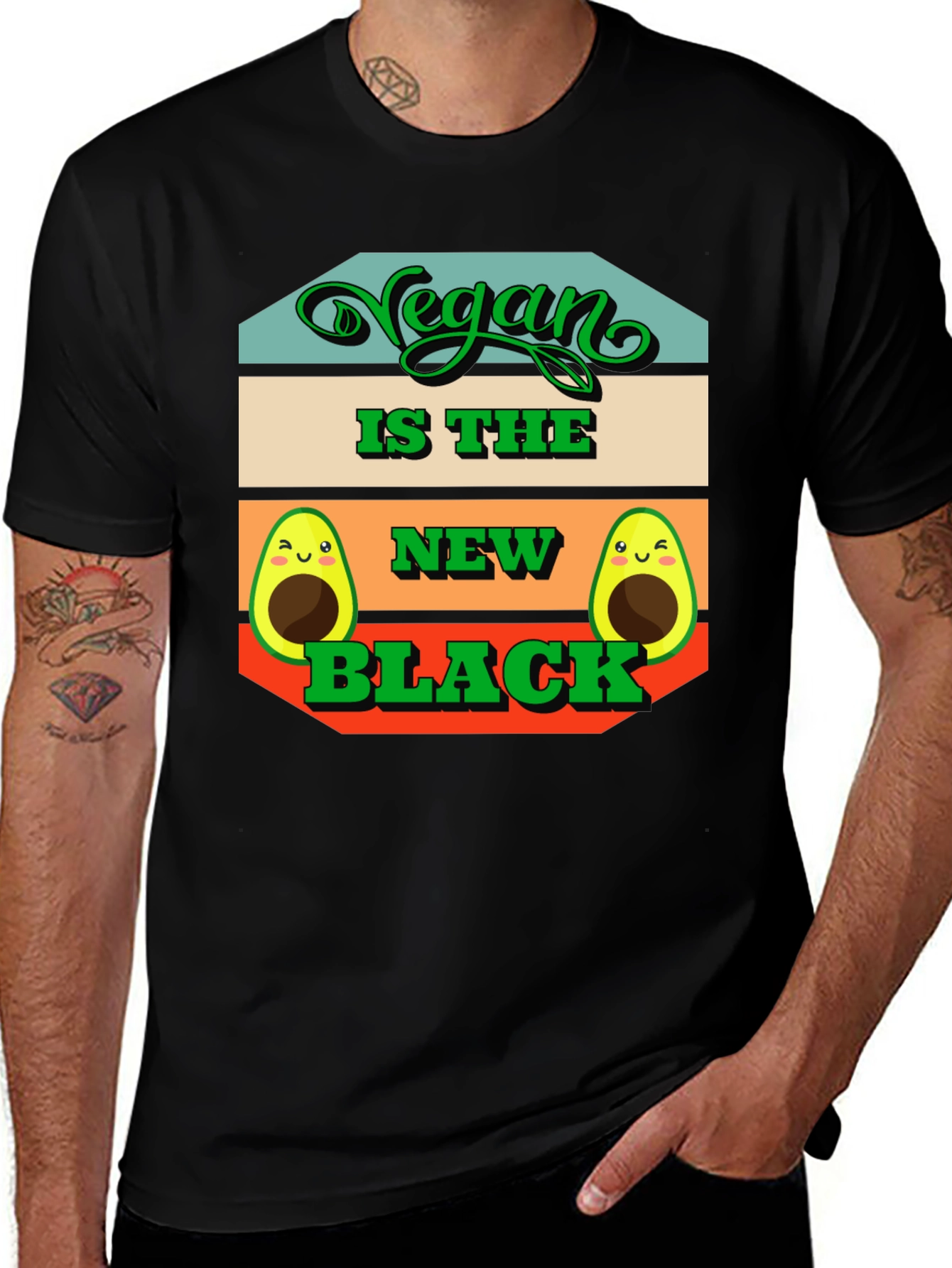 Vegan is the New Black Avocado Graphic Tee