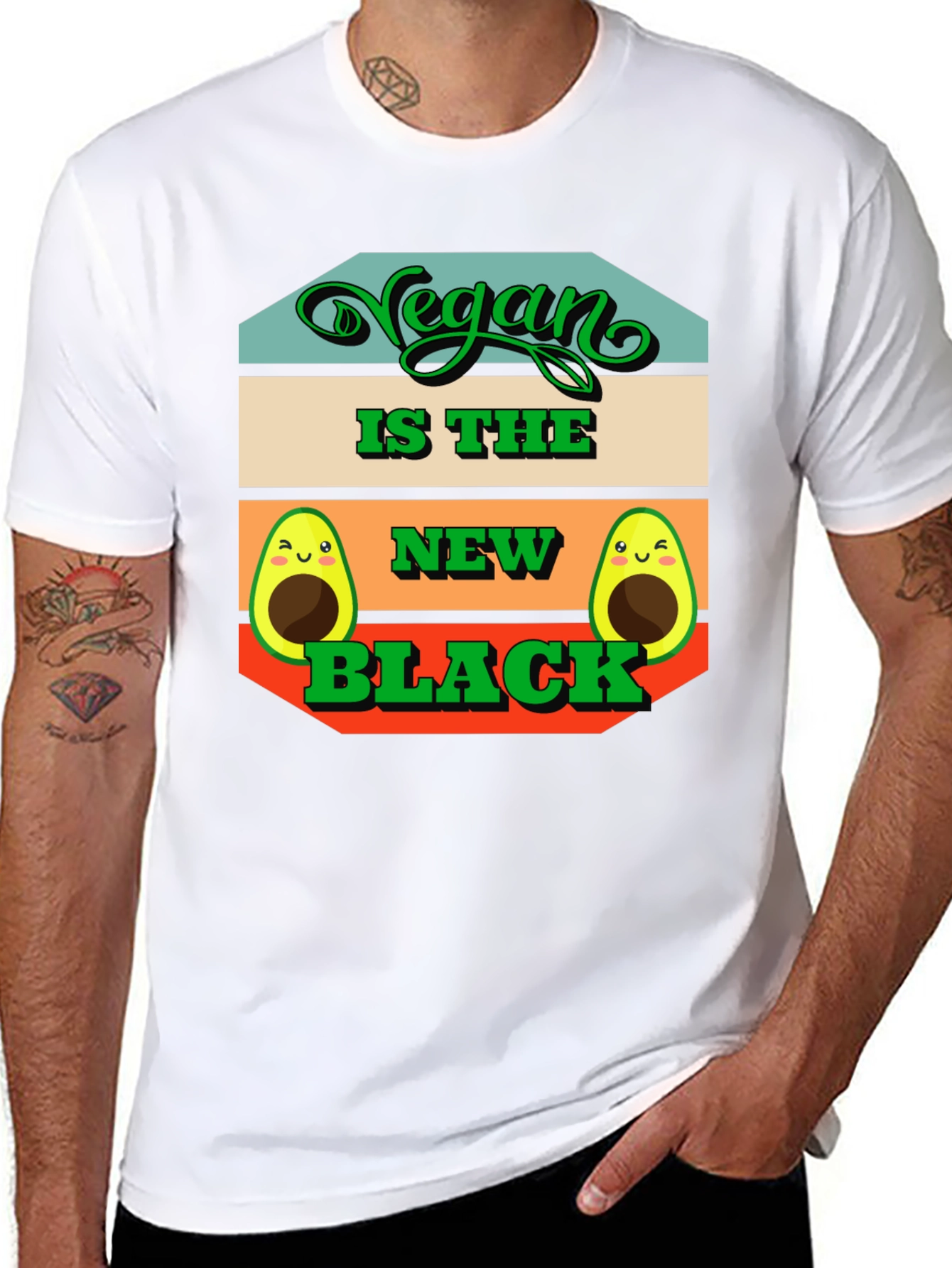 Vegan is the New Black Avocado Graphic Tee