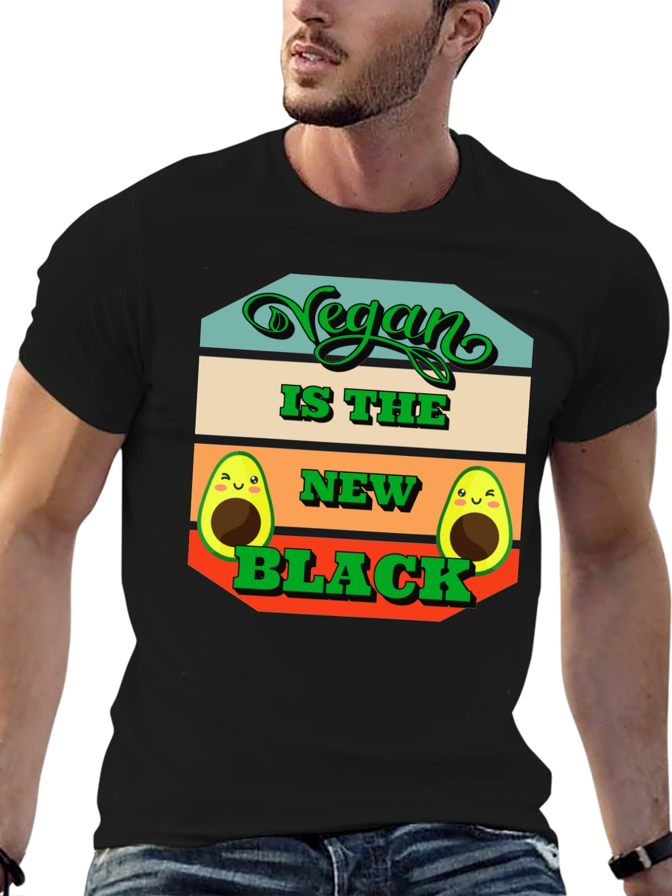 Vegan is the New Black Avocado Graphic Tee
