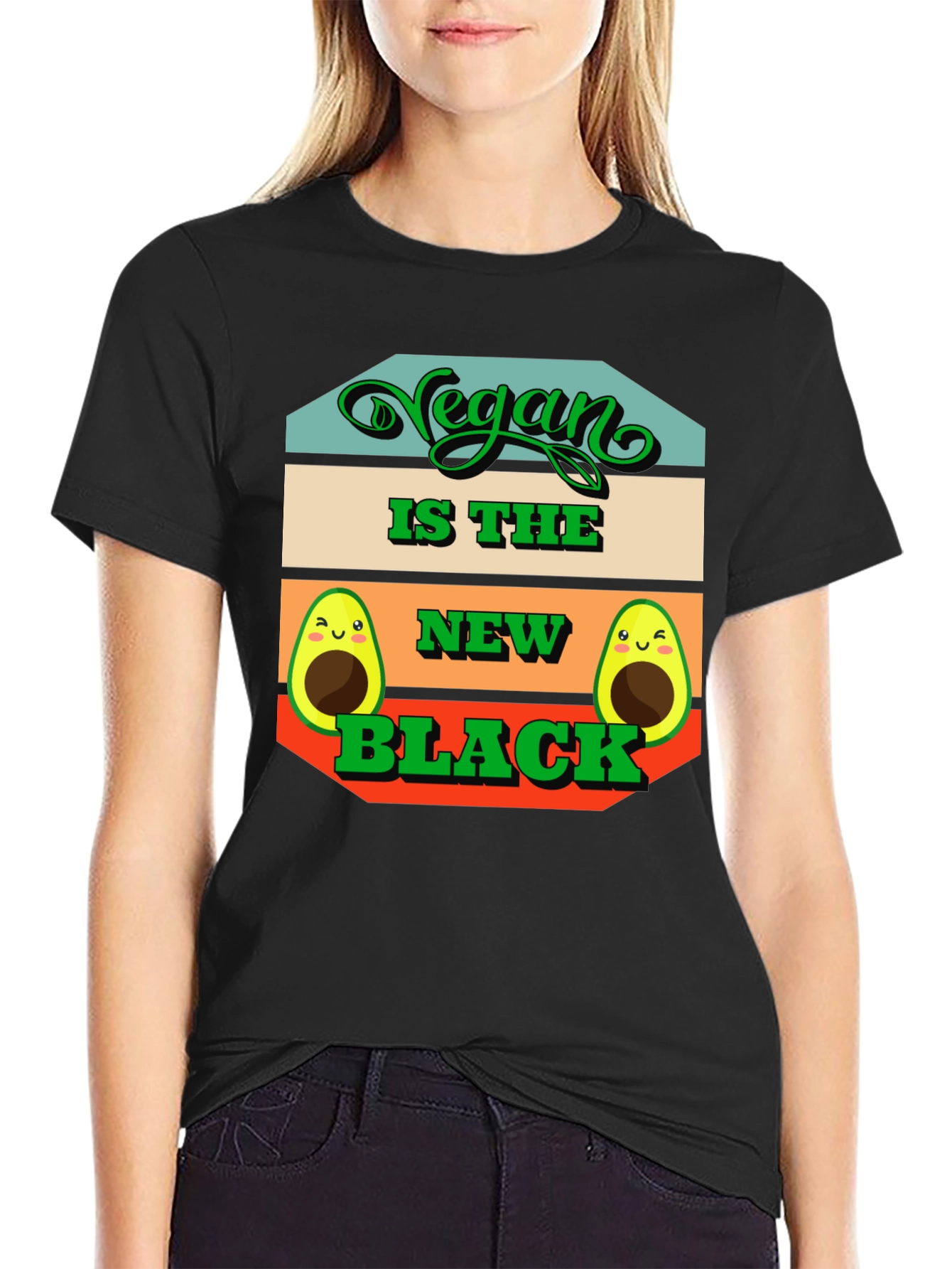 Vegan is the New Black Avocado Graphic Tee