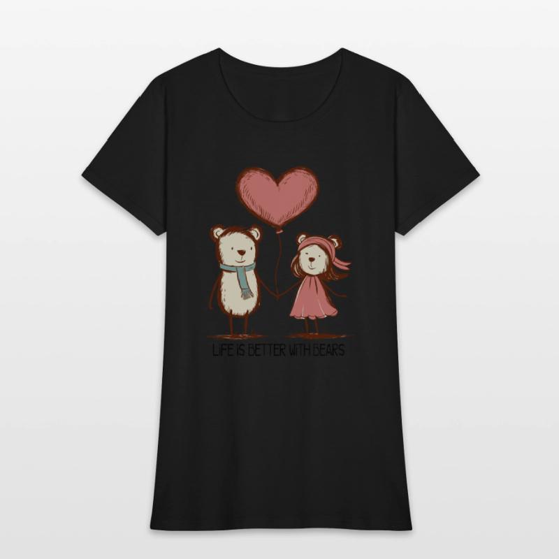 Bears Lovers Stick Figure Couple Funny Animals
