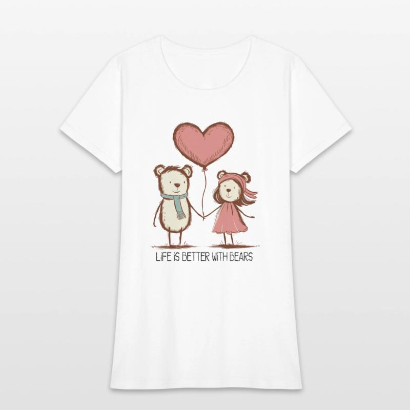 Bears Lovers Stick Figure Couple Funny Animals