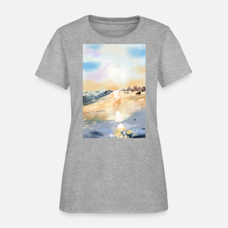 Beautiful sea side in oil painting