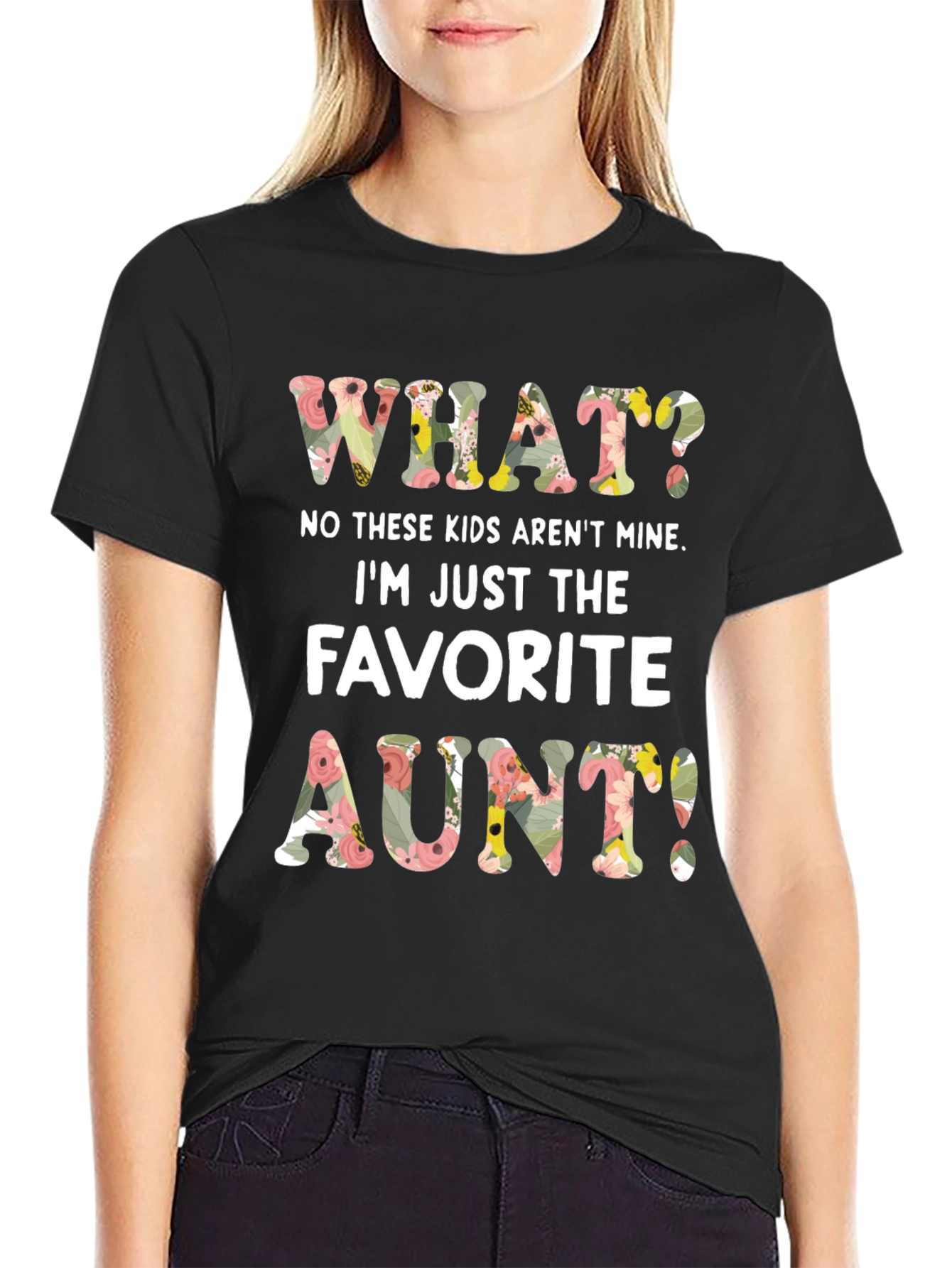 Favorite Aunt Floral Graphic T-Shirt