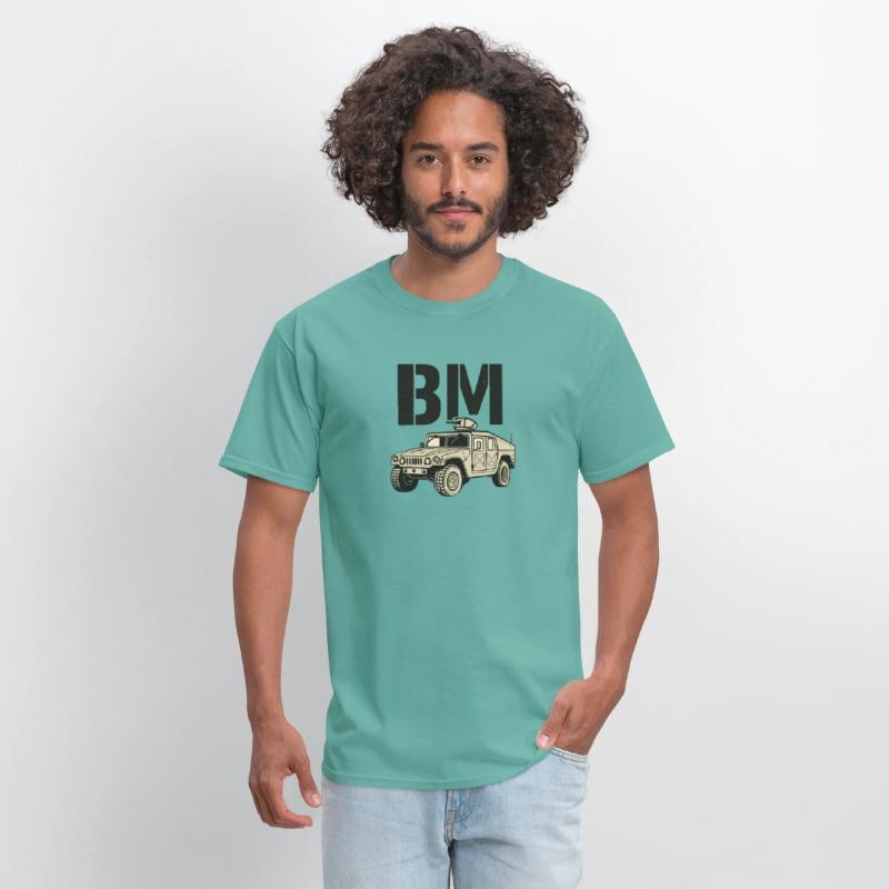 Best Men (BM) Military Car Graphic Tee