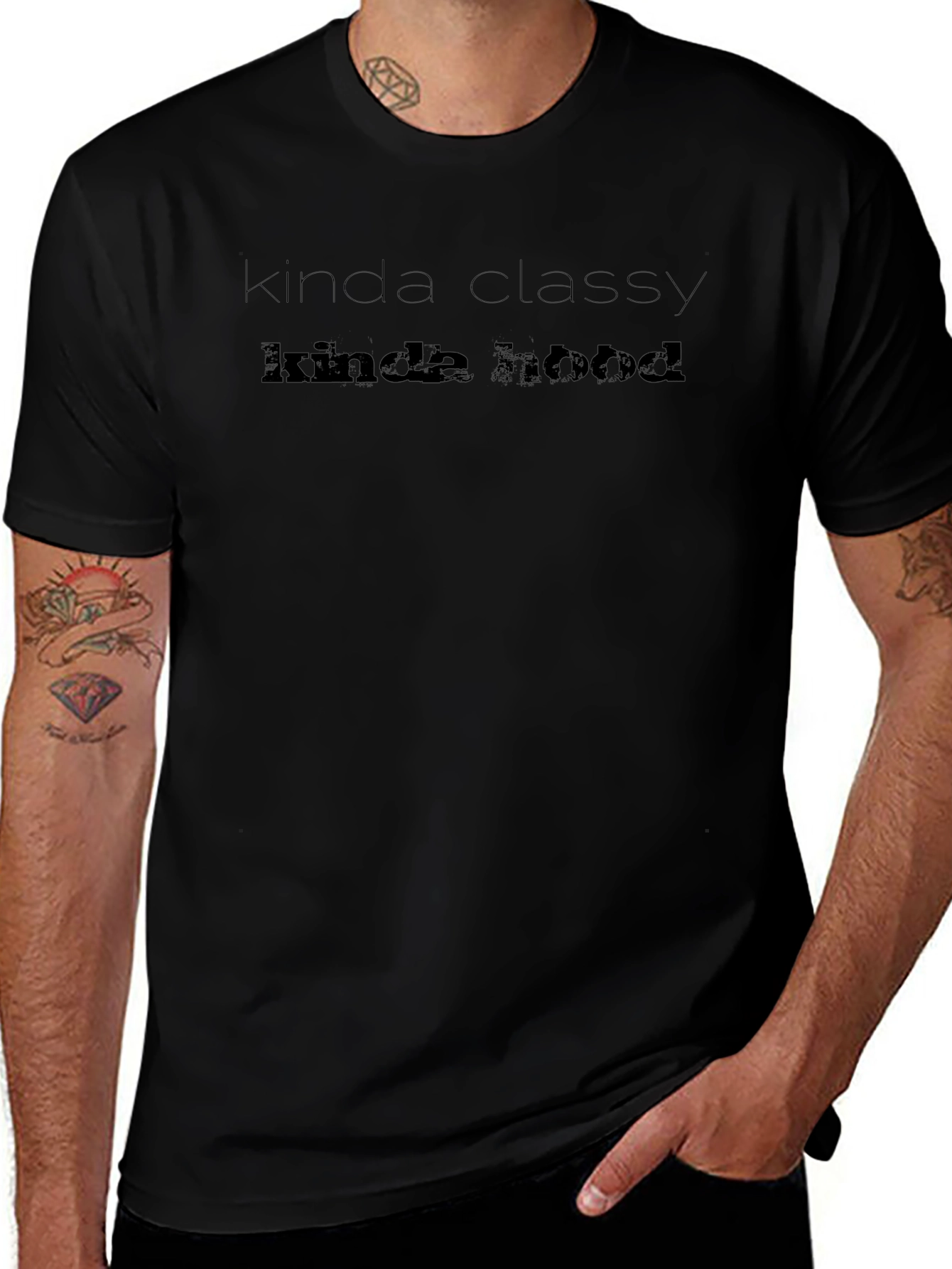 Kinda Classy Kinda Hood Black T-Shirt