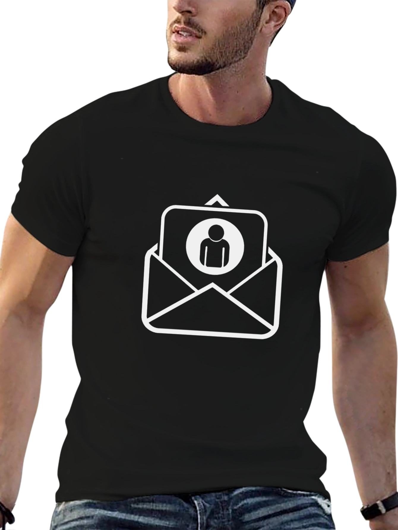 Black T-Shirt with Email Contact Design