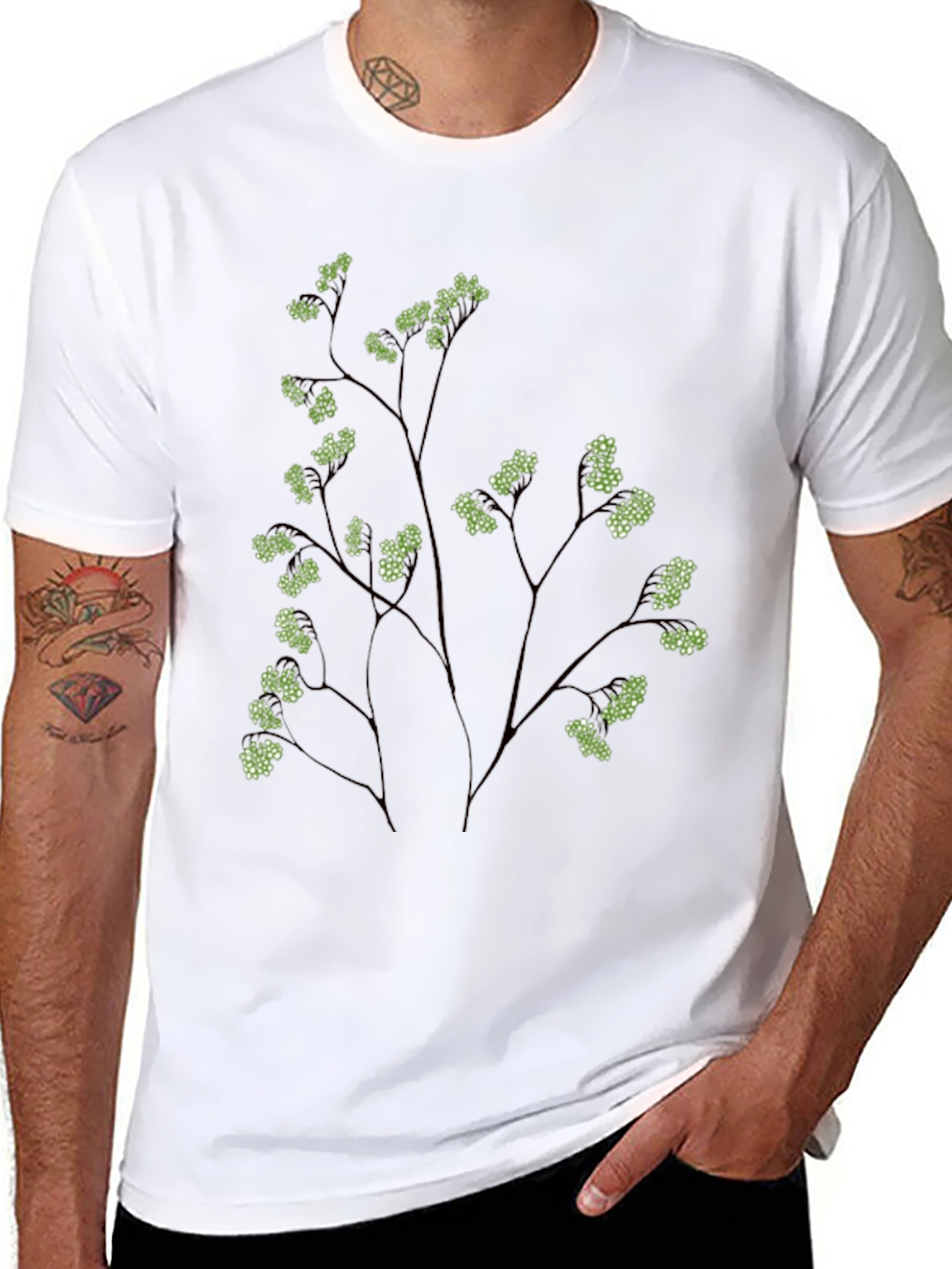Nature Inspired Black Graphic Tee