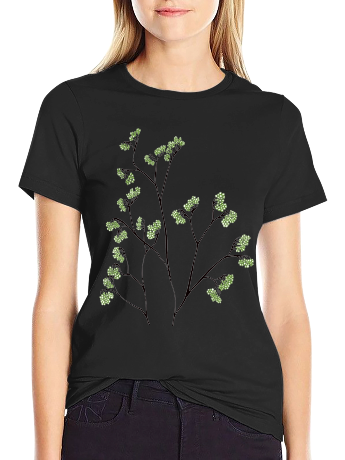Nature Inspired Black Graphic Tee