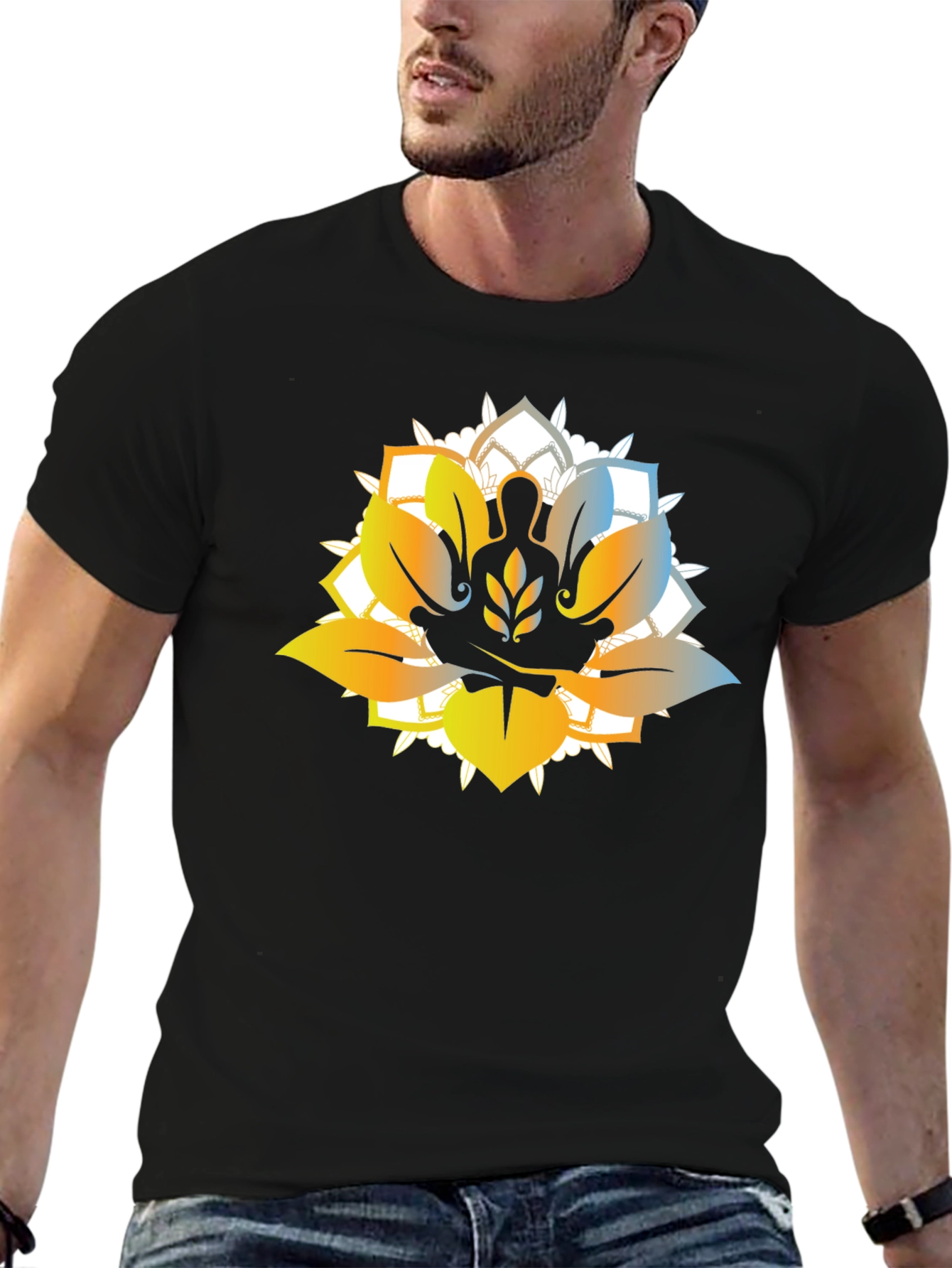 Zen Lotus Meditation T-Shirt - Spiritual Comfort