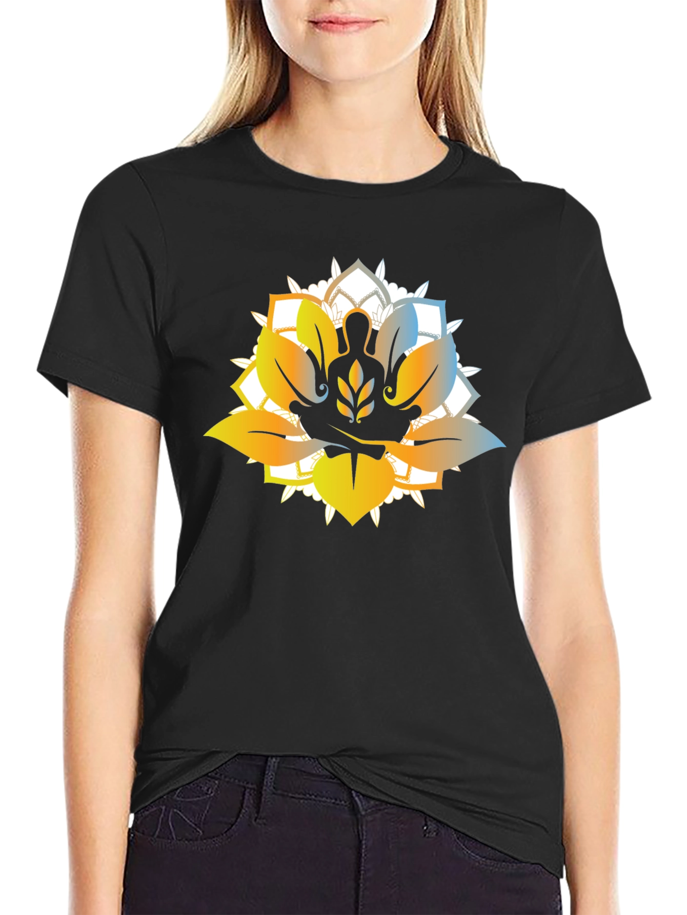 Zen Lotus Meditation T-Shirt - Spiritual Comfort