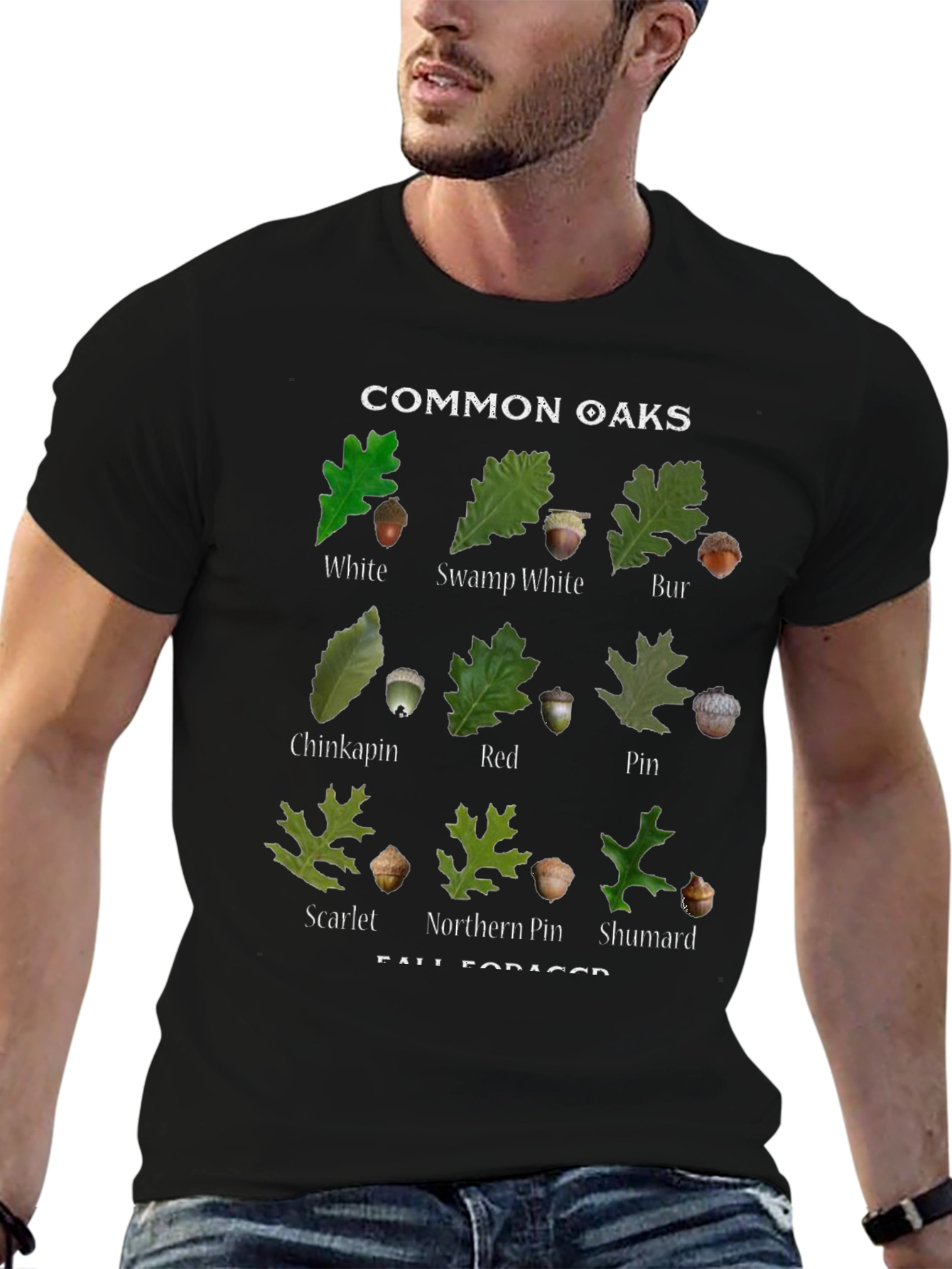 Common Oaks Black T-Shirt | Fall Foraging Shirt