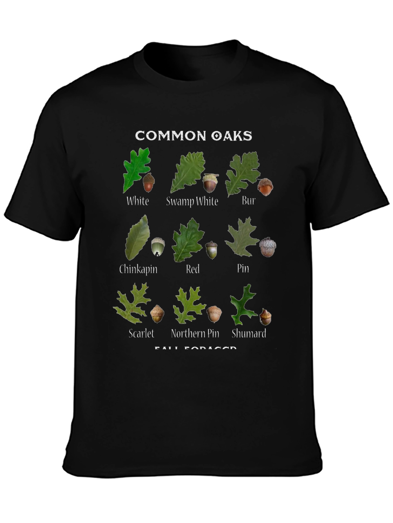 Common Oaks Black T-Shirt | Fall Foraging Shirt