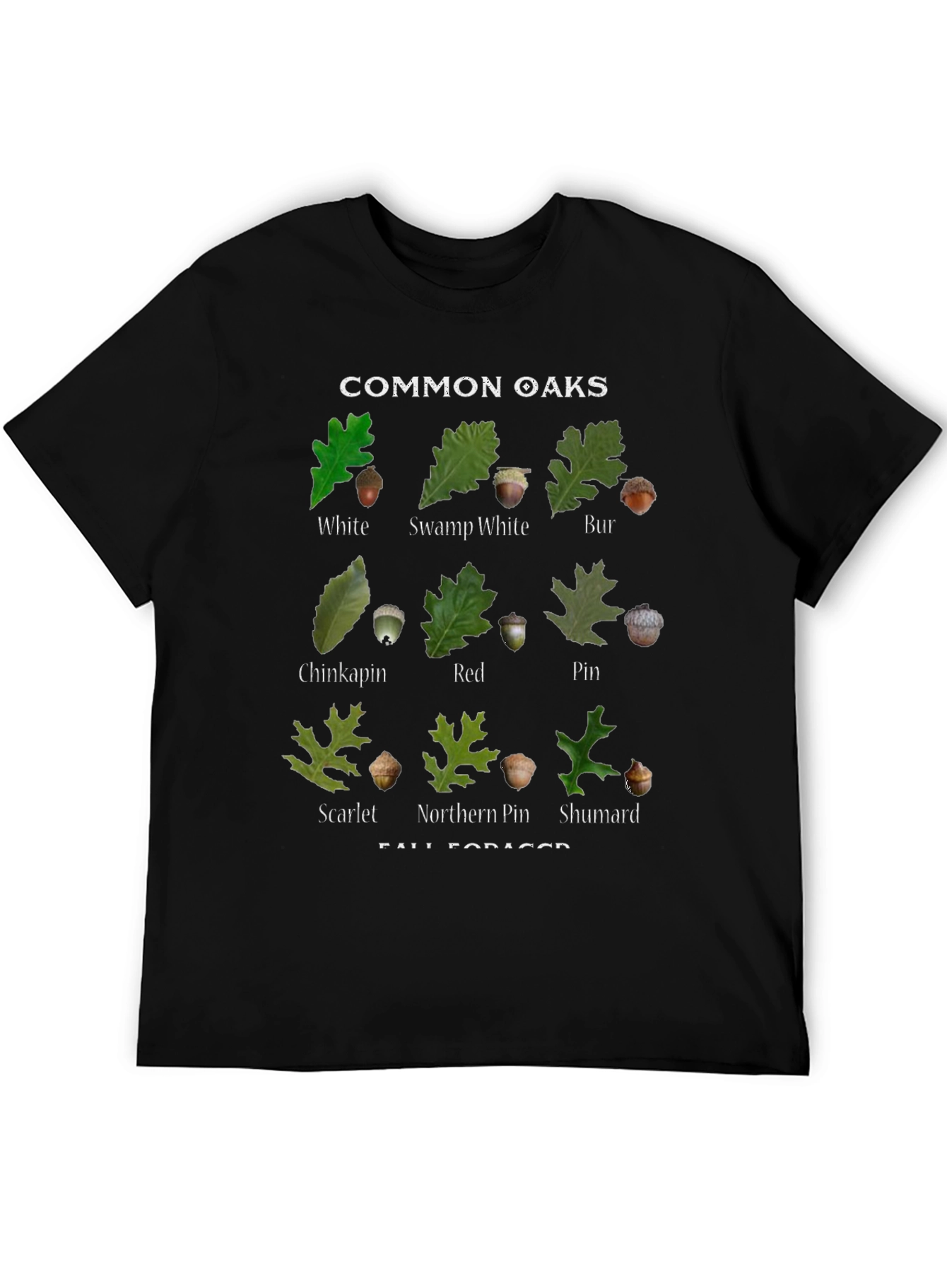 Common Oaks Black T-Shirt | Fall Foraging Shirt