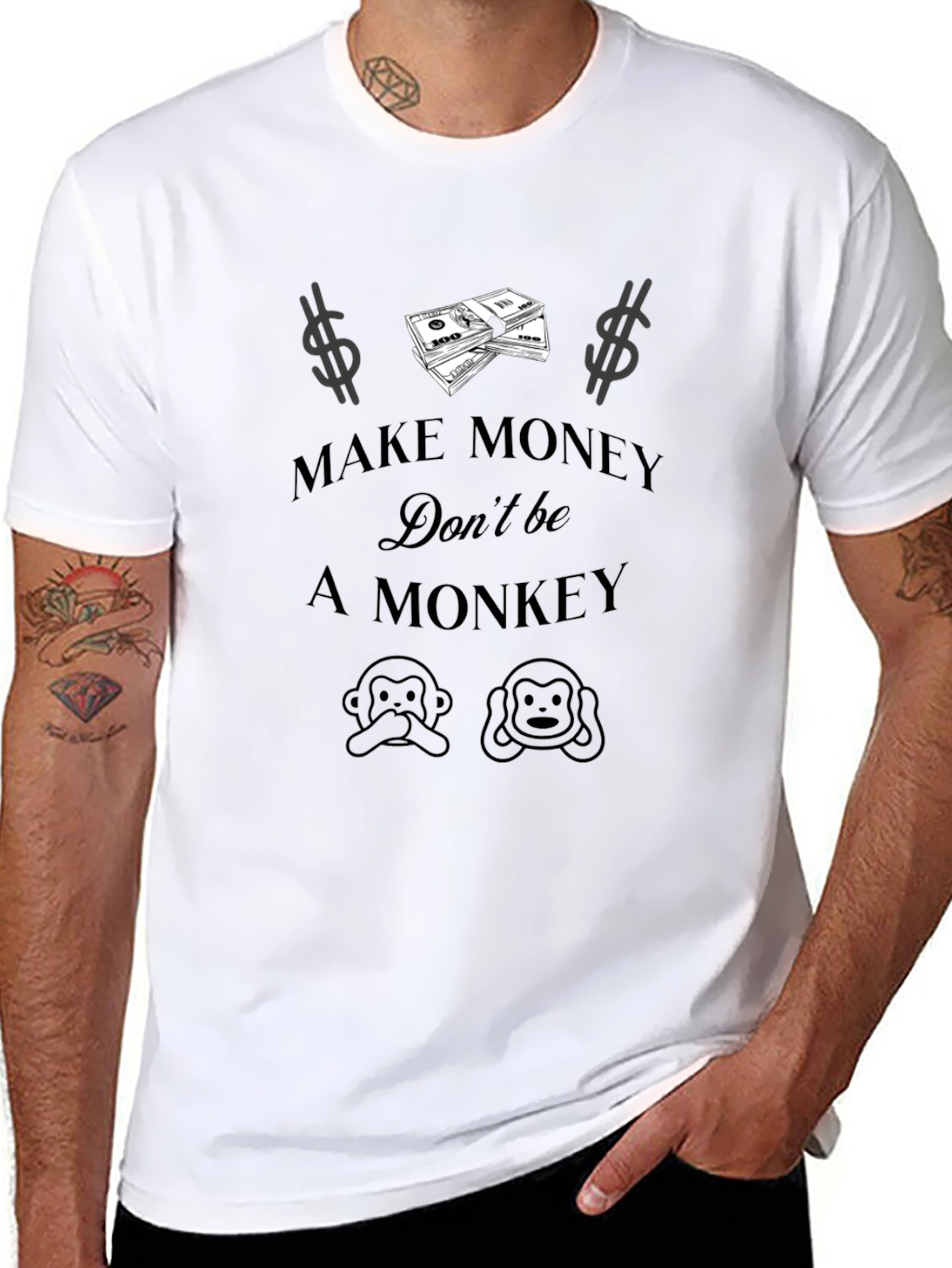 Make Money Dont Be a Monkey Graphic T-Shirt