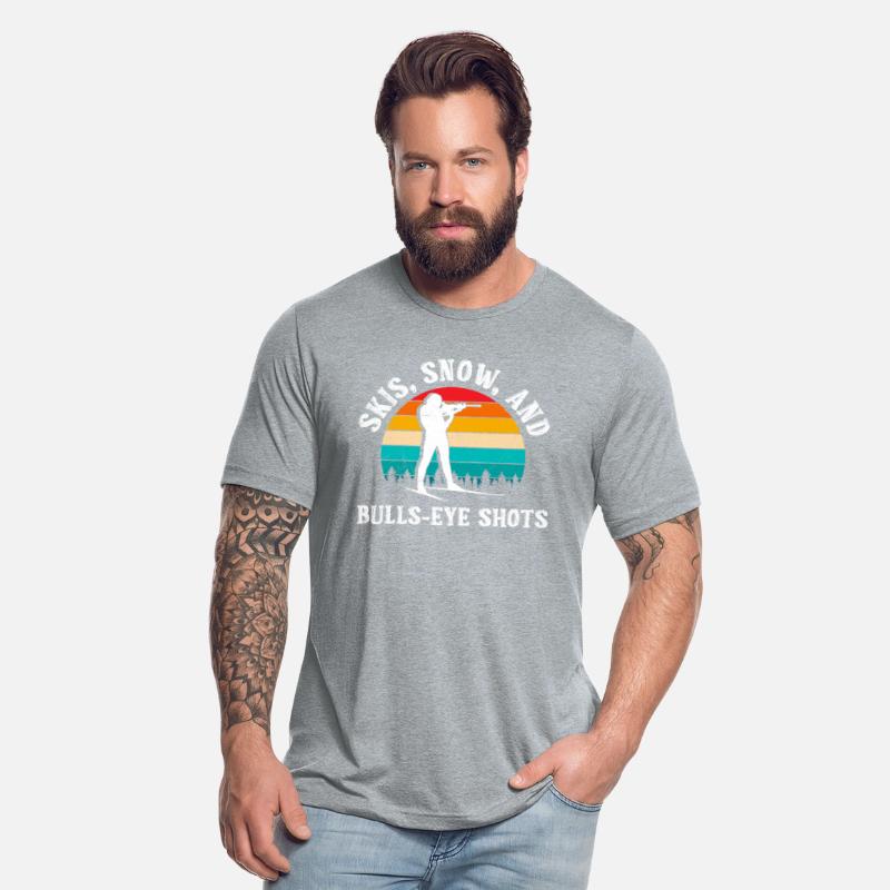 Biathlon Skis Snow and Bulls-Eye Shots